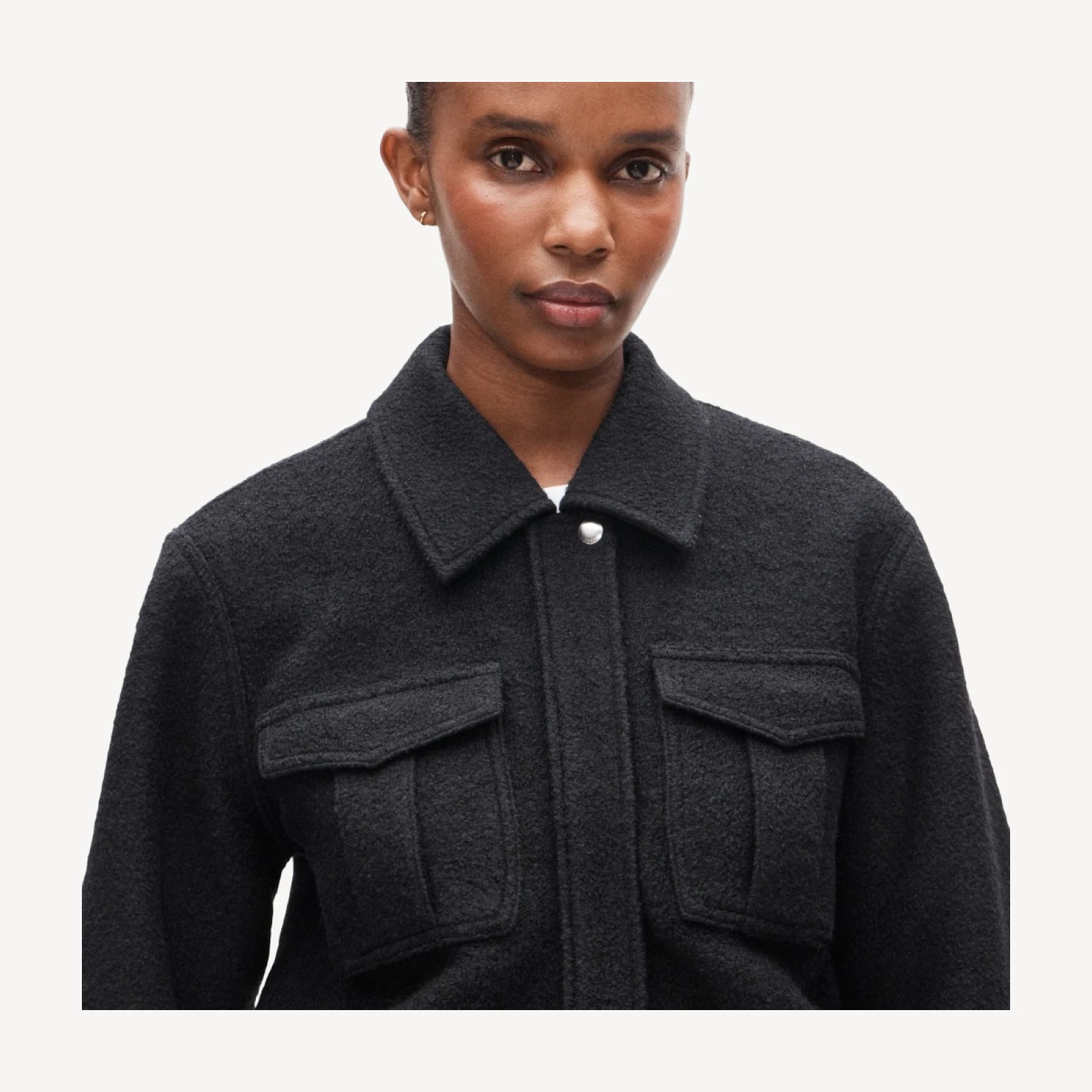 Knit bomber jacket in wool blend