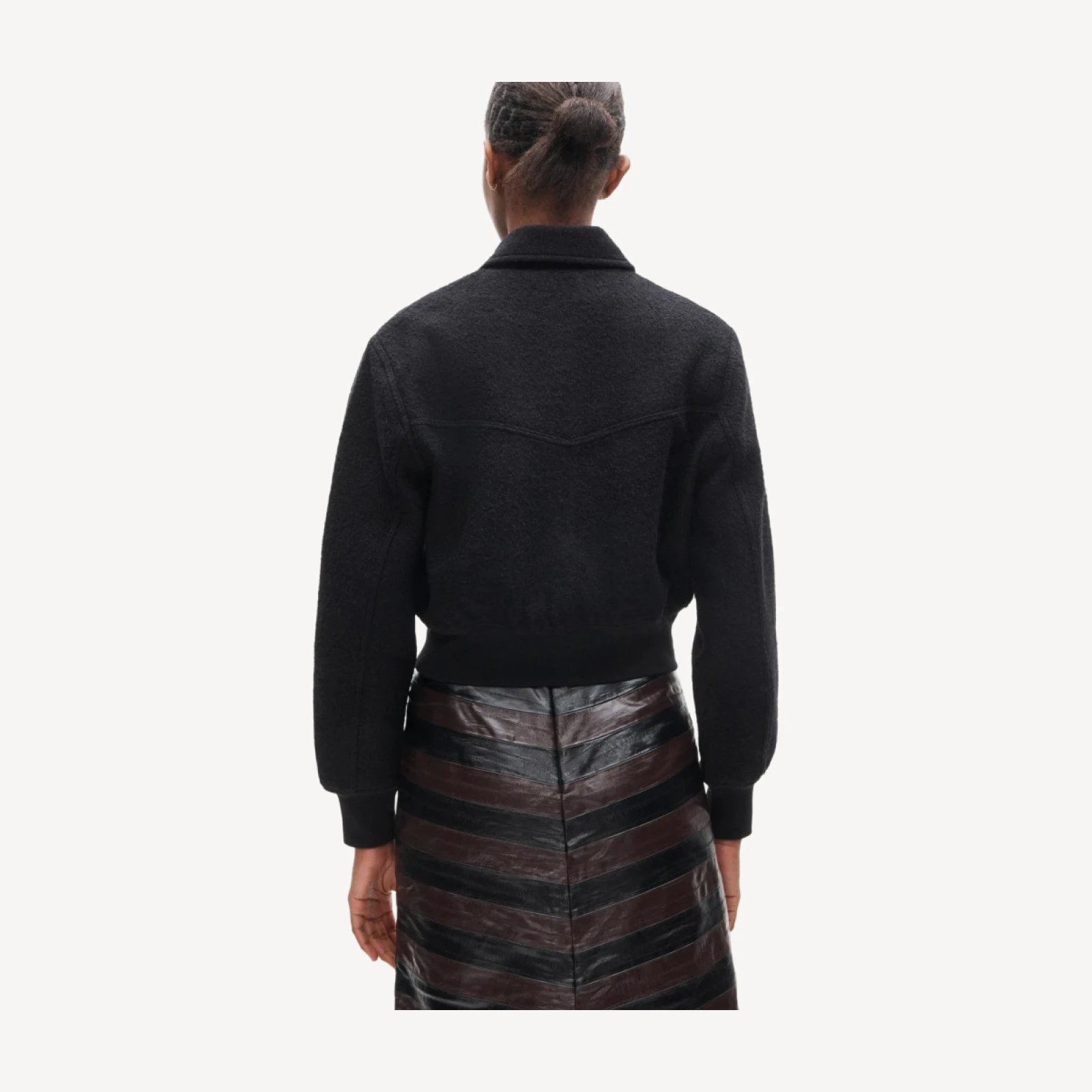 Knit bomber jacket in wool blend