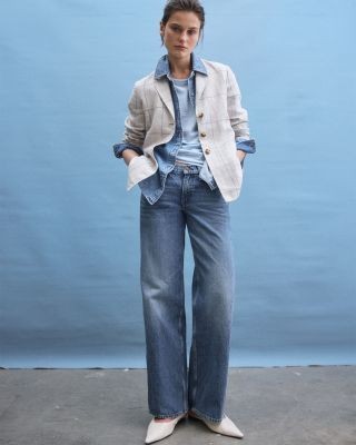 rag & bone Saige Low Rise Relaxed Straight Jeans in Echo