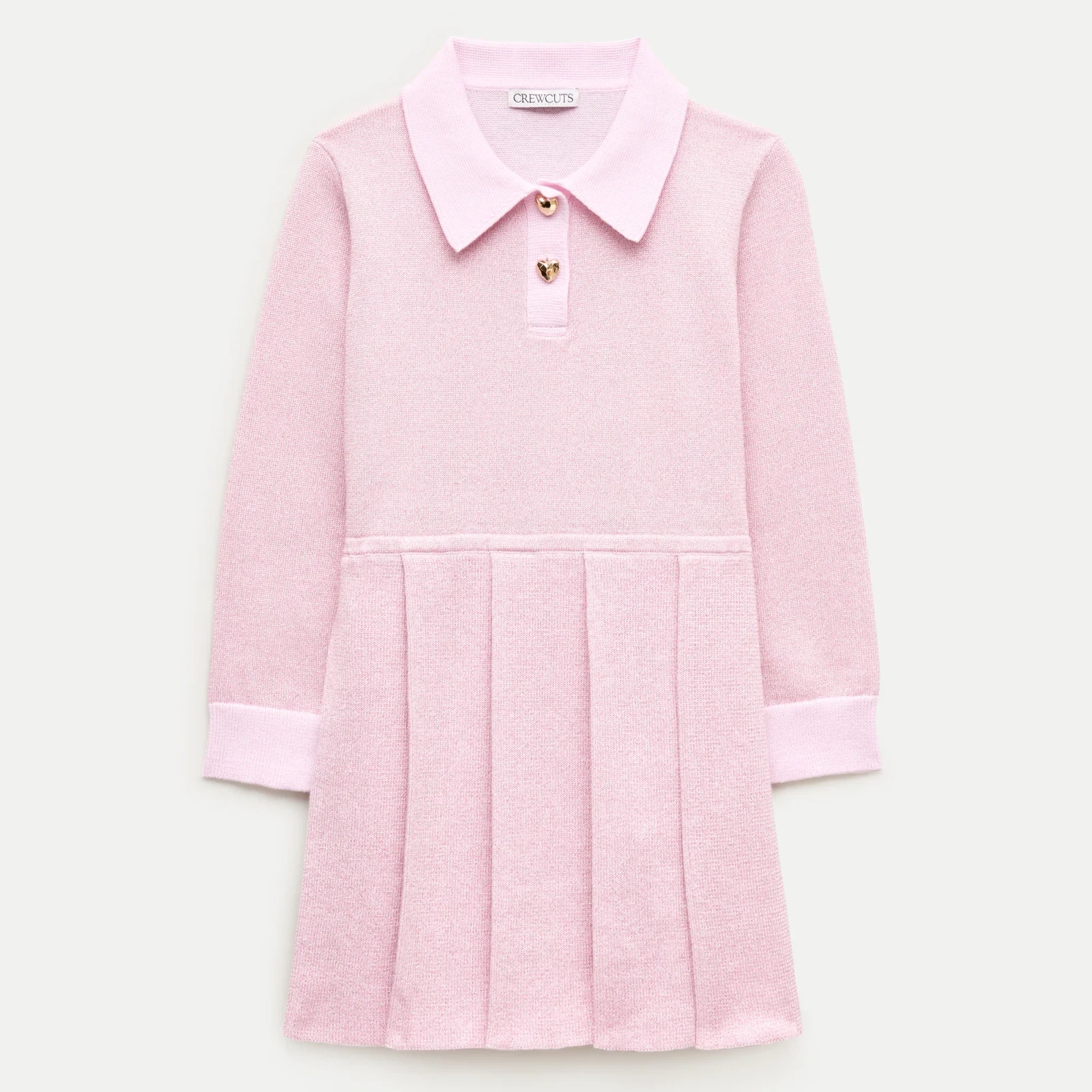 Girls' collared sweater-dress with Lurex® metallic threads