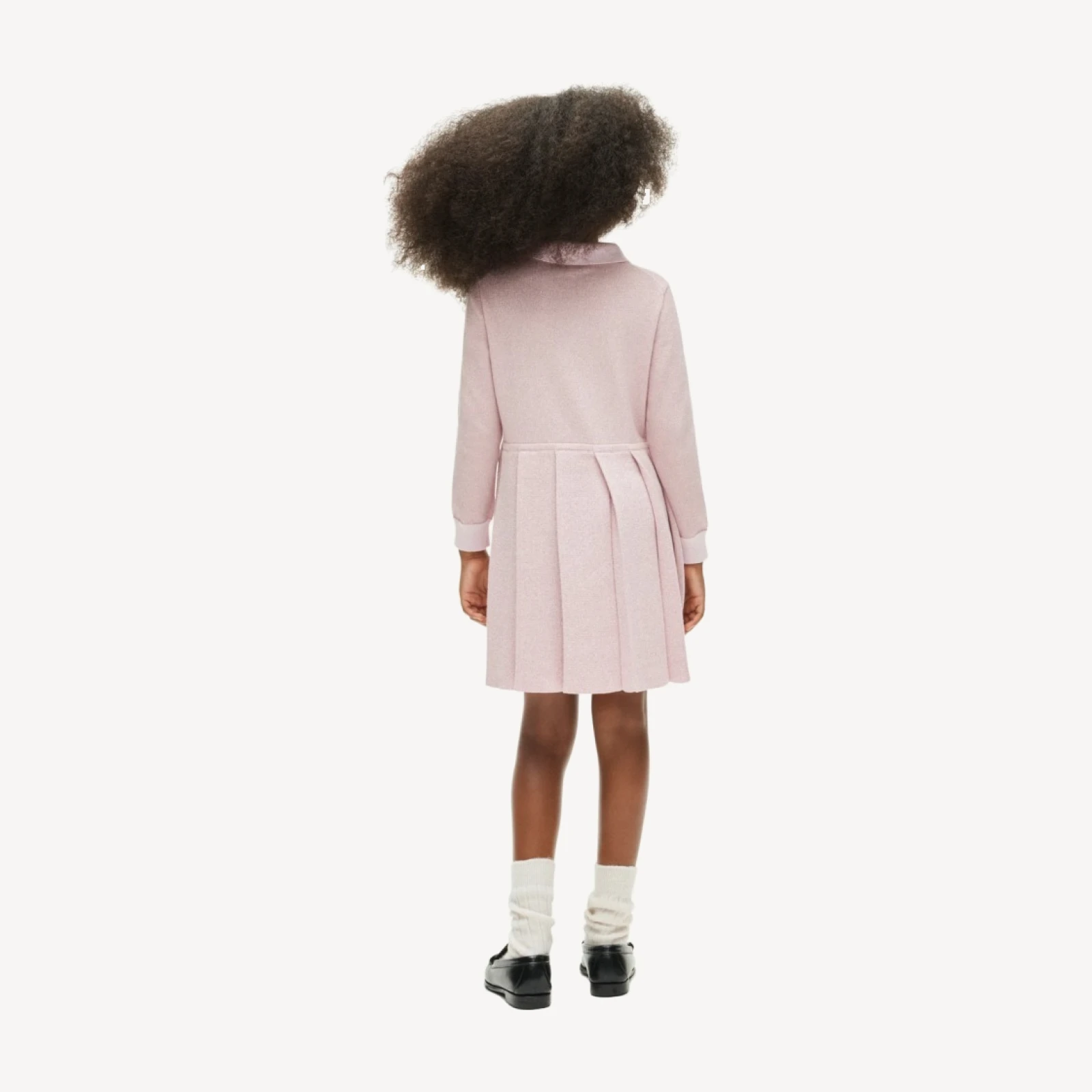 Girls' collared sweater-dress with Lurex® metallic threads