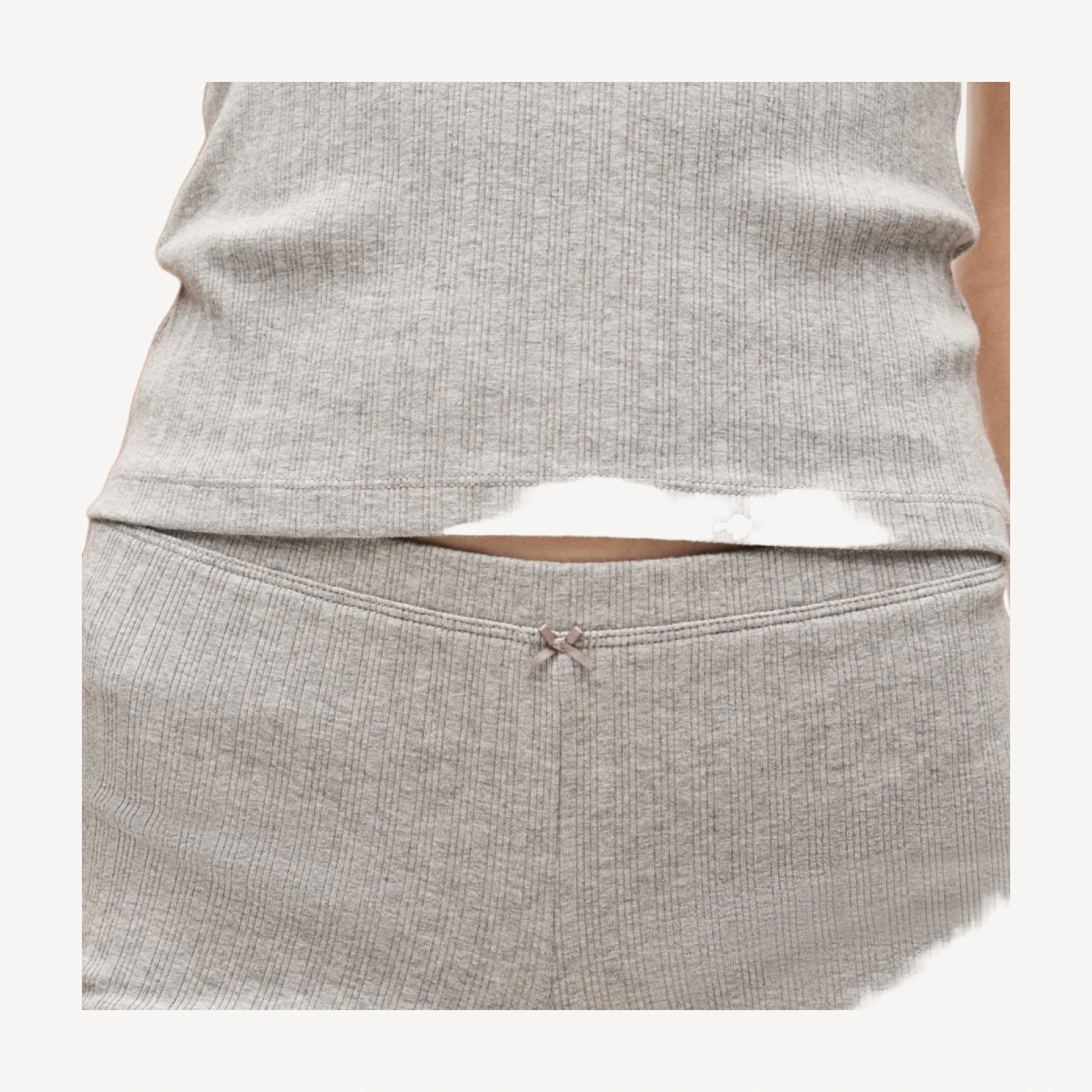 Cotton rib pajama short set