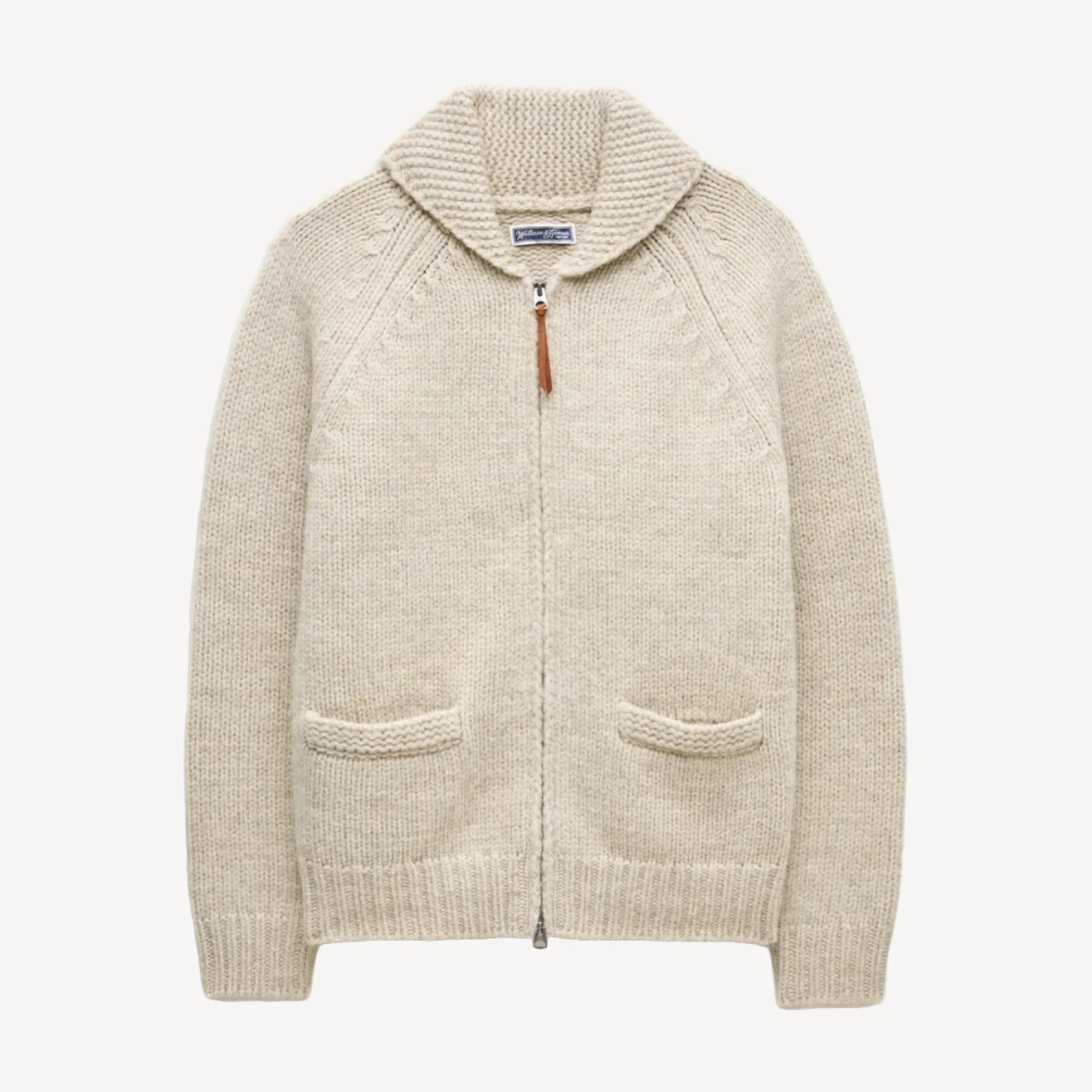 Wallace & Barnes shawl-collar full-zip loon cardigan in wool