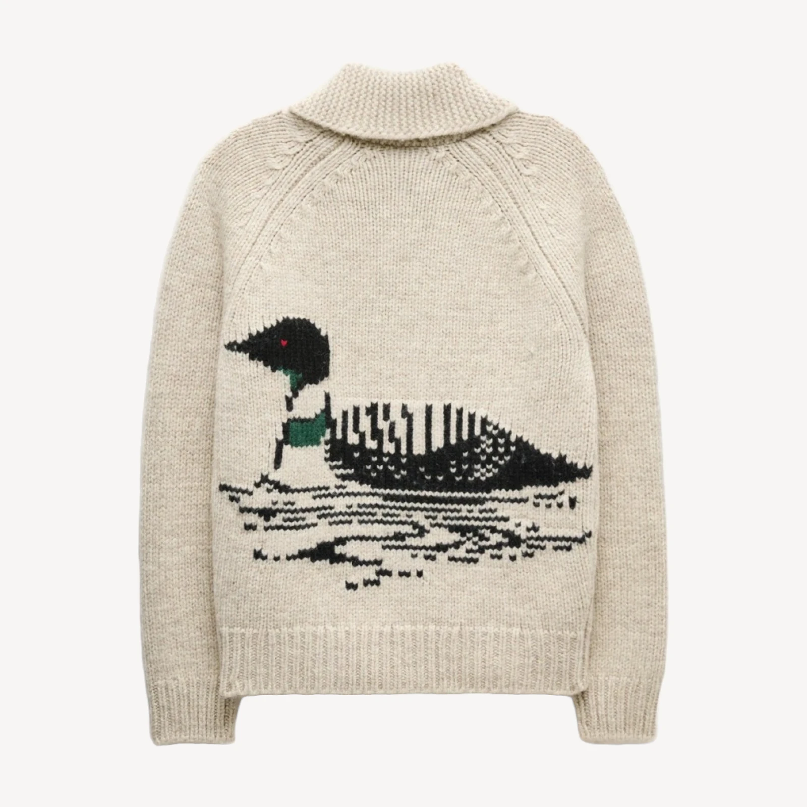 Wallace & Barnes shawl-collar full-zip loon cardigan in wool