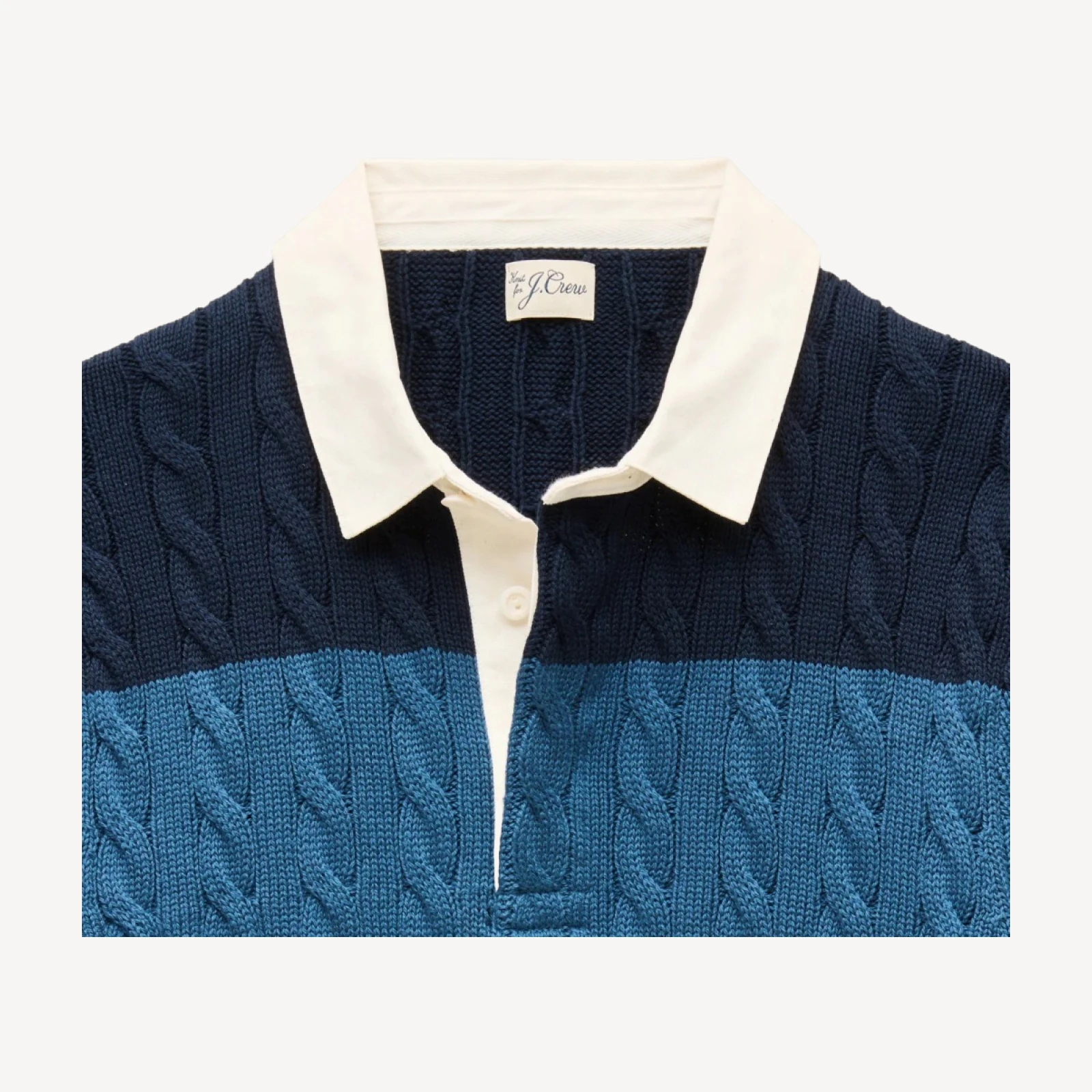 Heritage cotton cable-knit rugby sweater in stripe