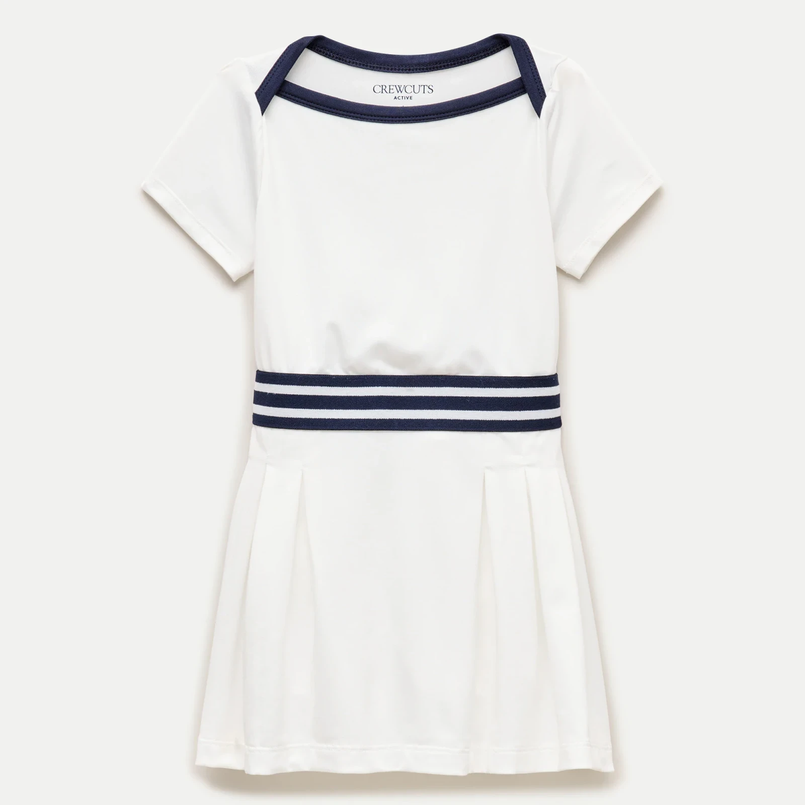 Girls' boatneck active dress in performance jersey