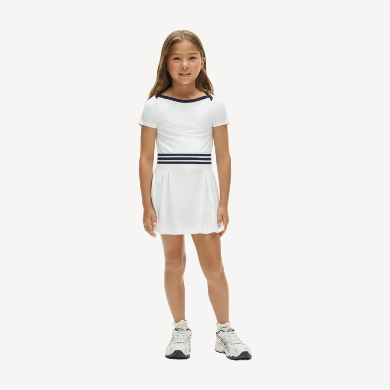Girls' boatneck active dress in performance jersey