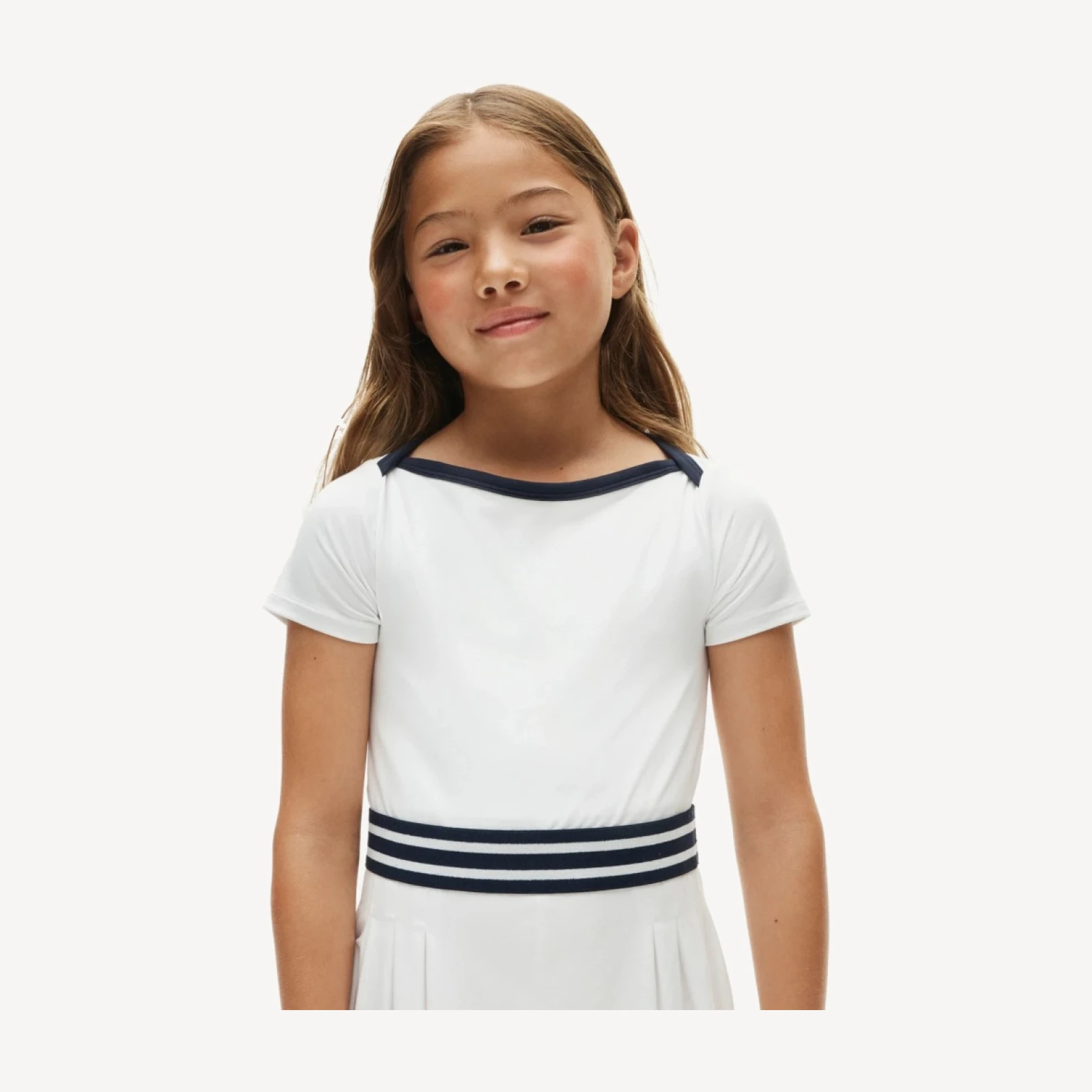 Girls' boatneck active dress in performance jersey
