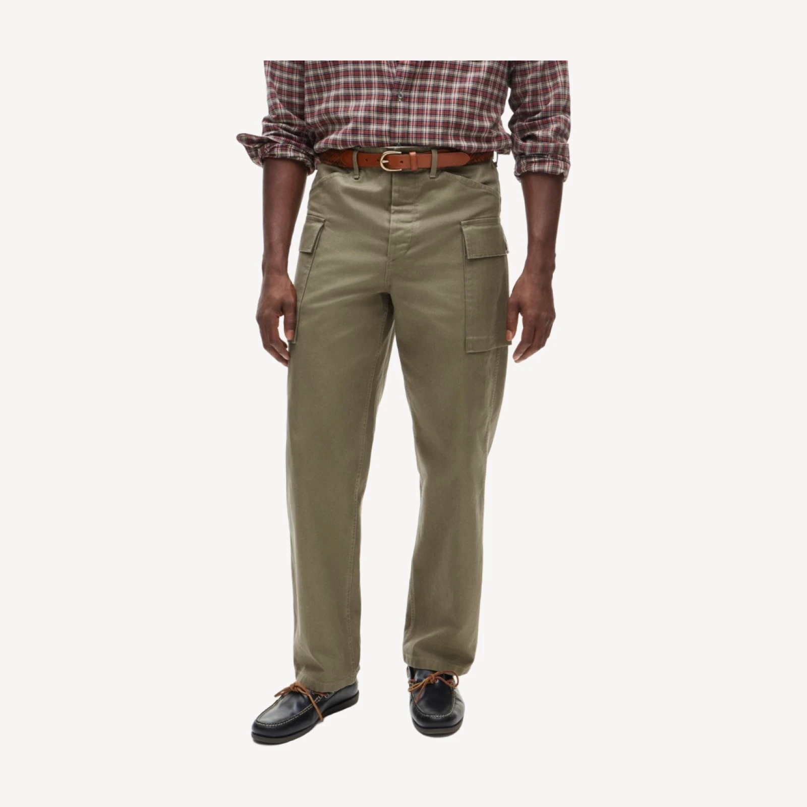 Utility cargo pant in herringbone cotton