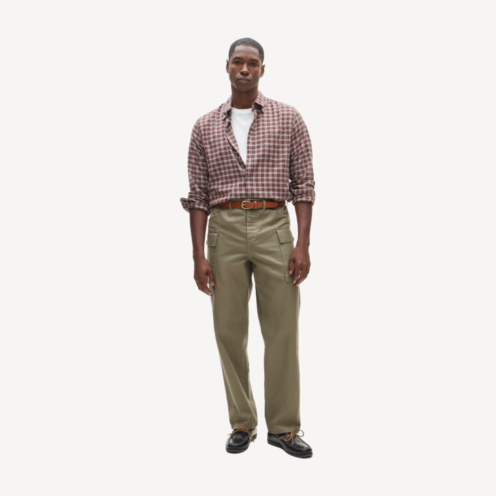 Utility cargo pant in herringbone cotton