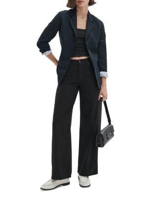 rag & bone Andi High Rise Full Wide Leg Jeans in Black