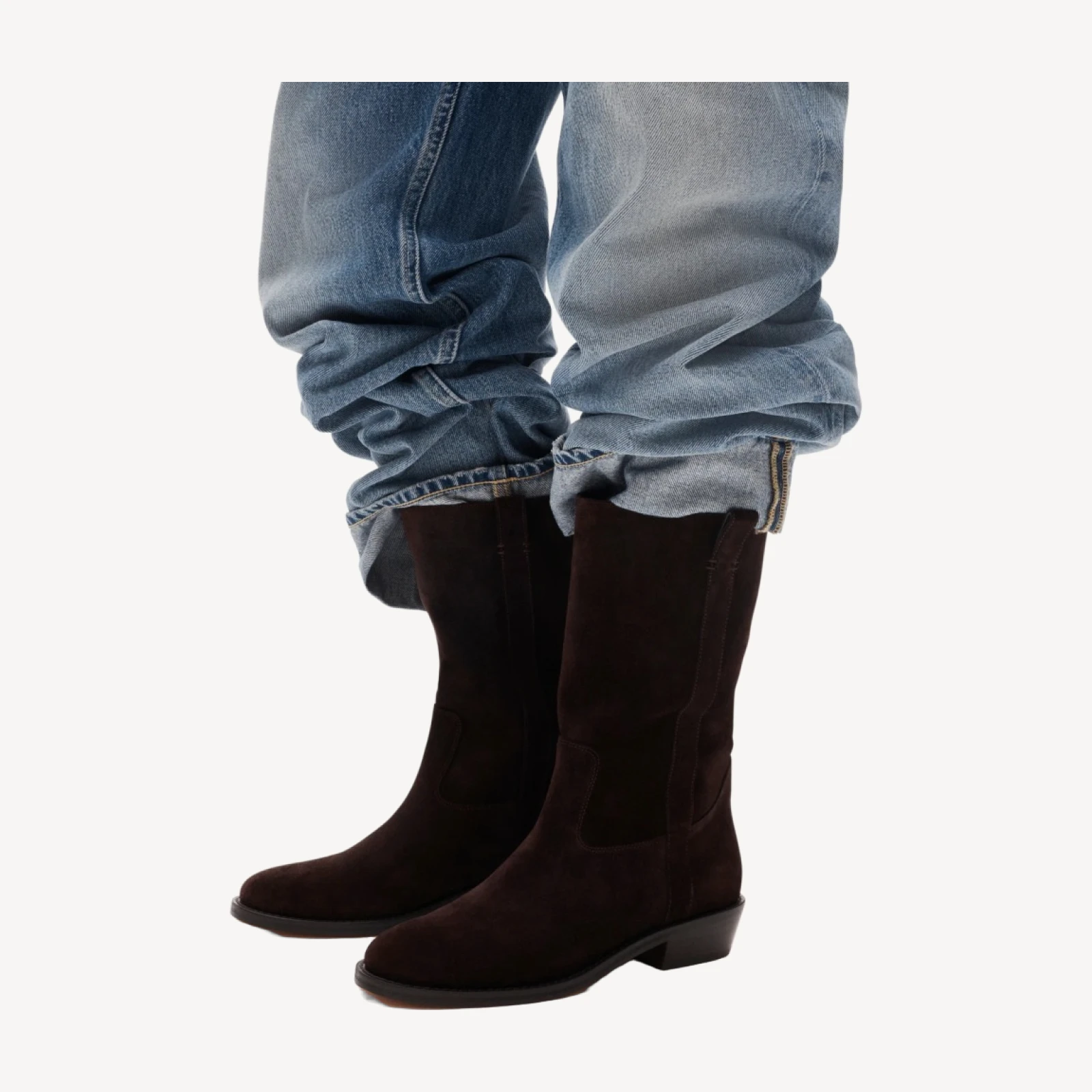 Midcalf riding boots in suede