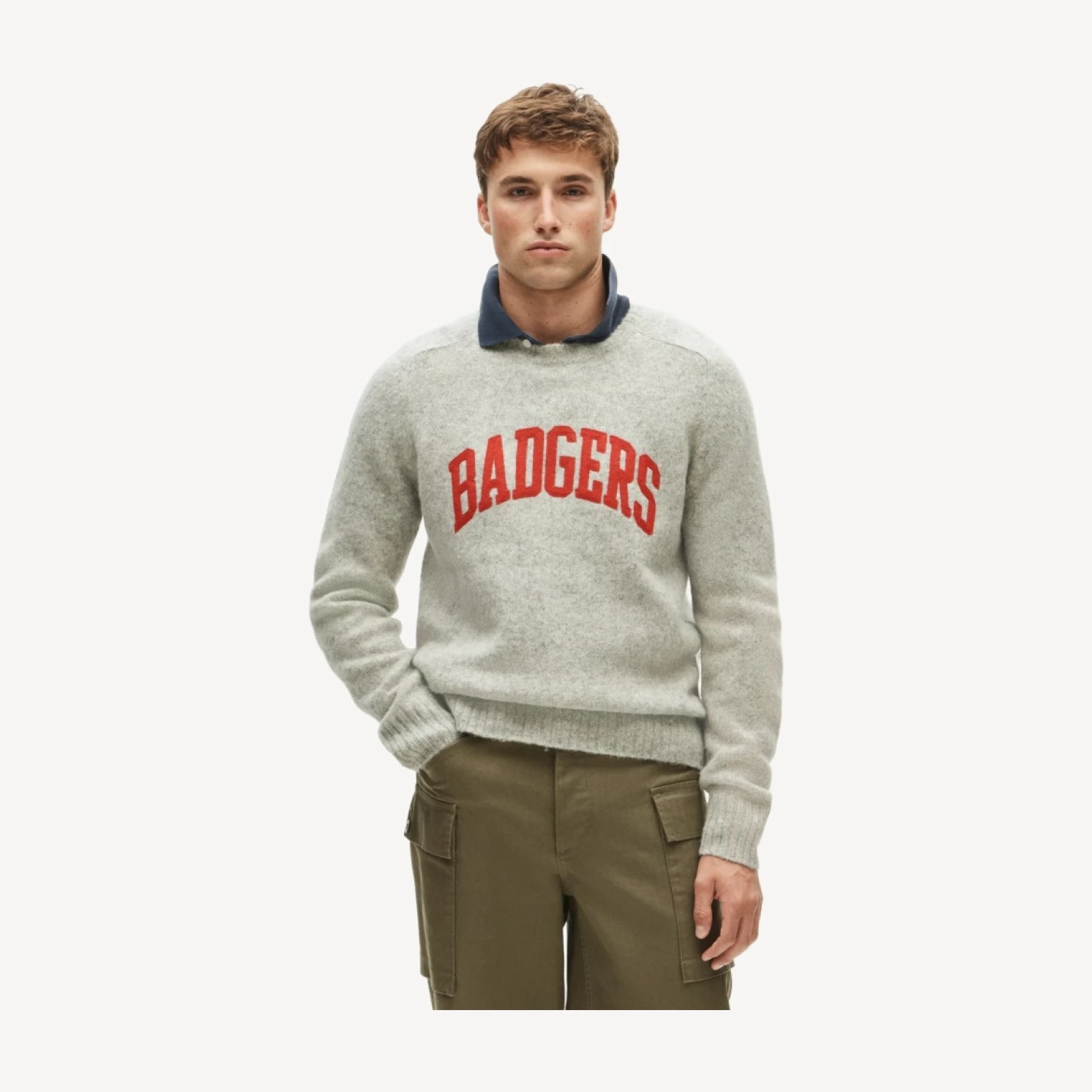 '47 x J.Crew brushed wool Wisconsin sweater