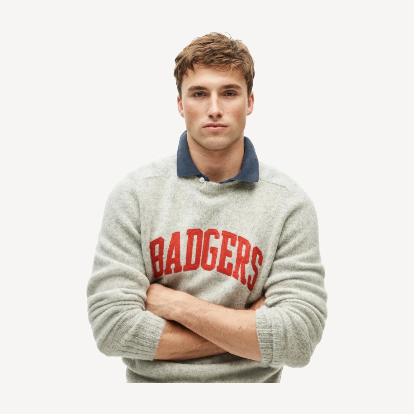 '47 x J.Crew brushed wool Wisconsin sweater