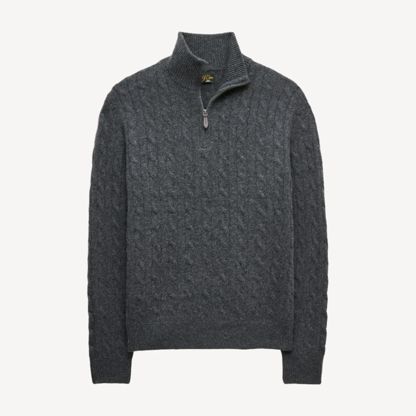 Cashmere cable-knit quarter-zip sweater