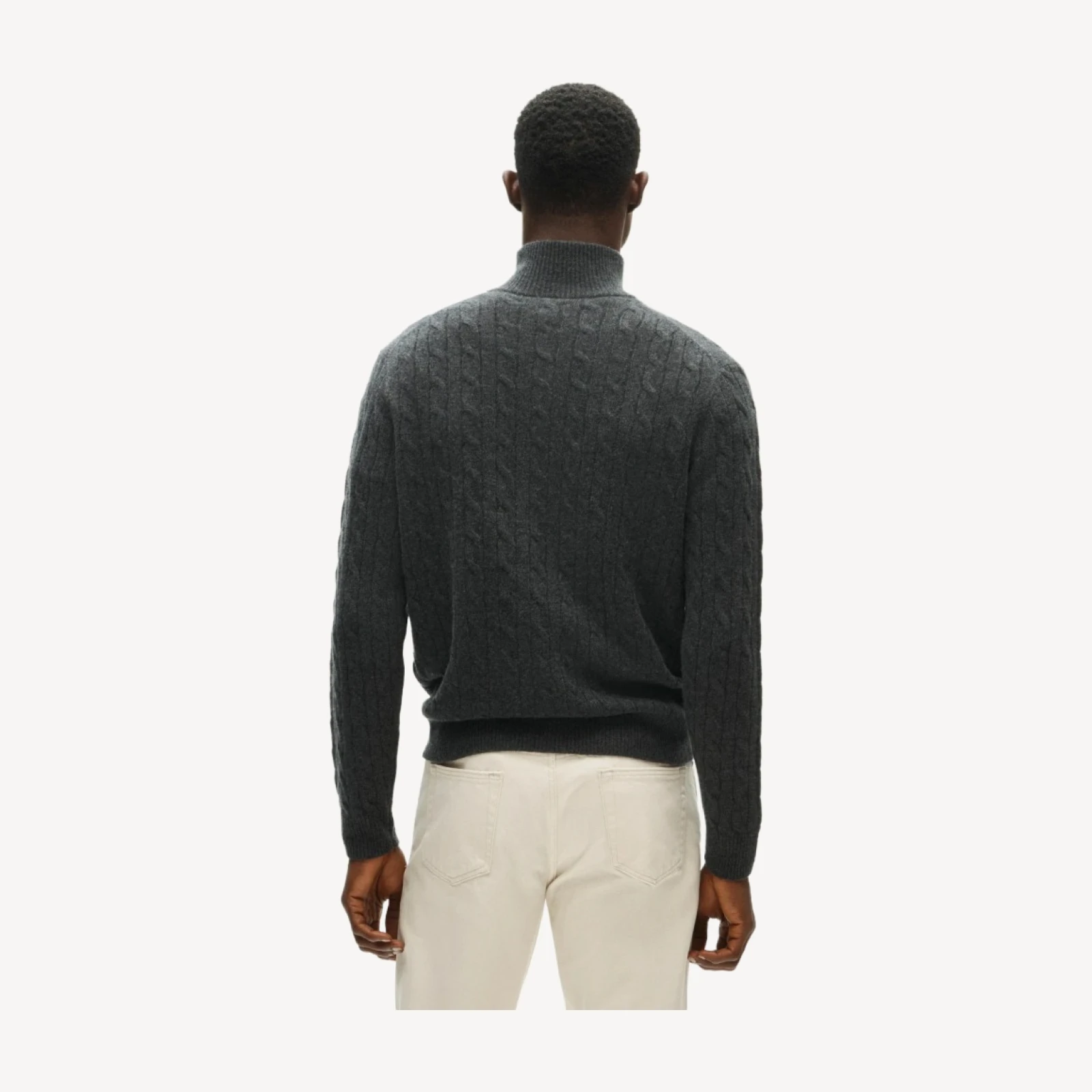 Cashmere cable-knit quarter-zip sweater