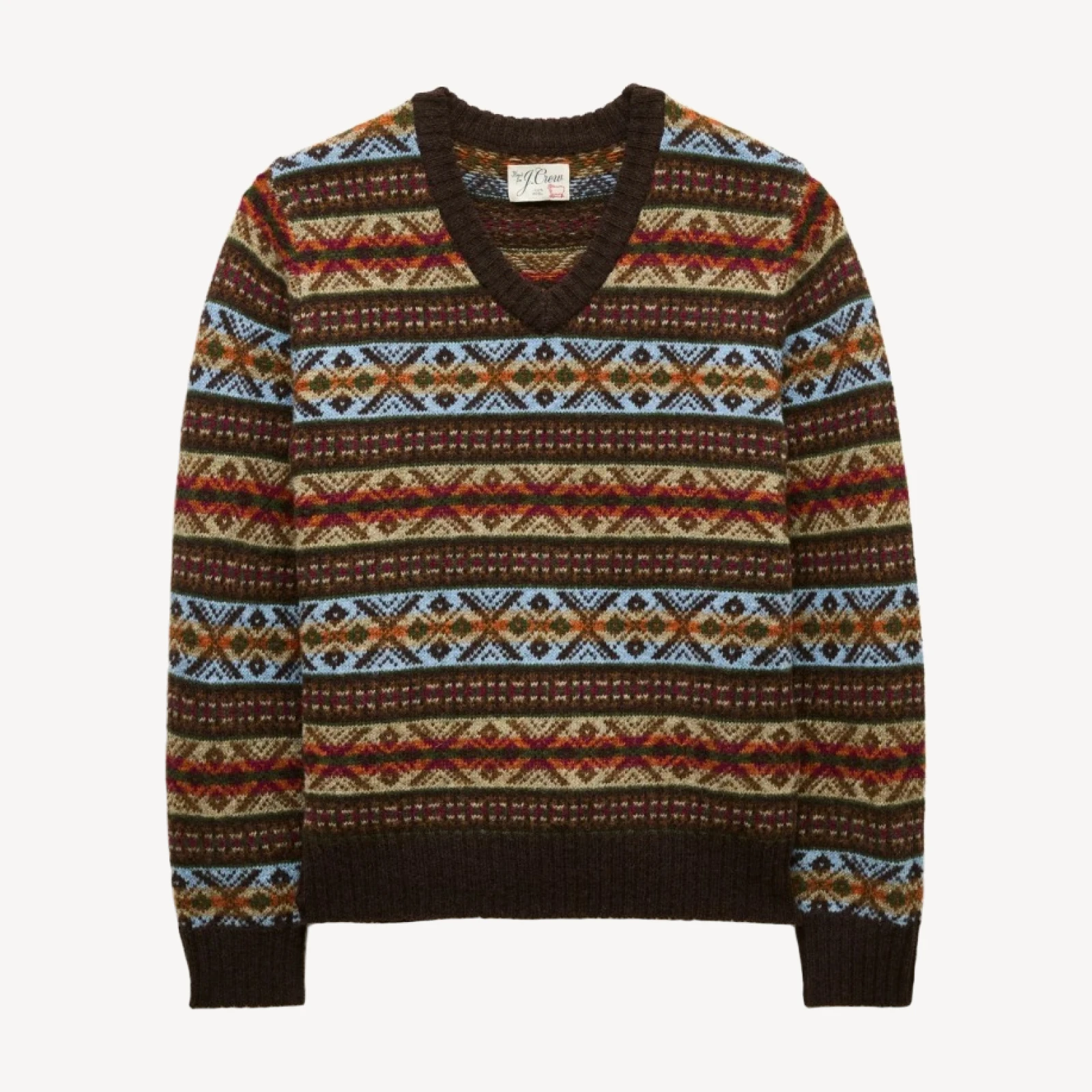 Fair Isle V-neck sweater in wool