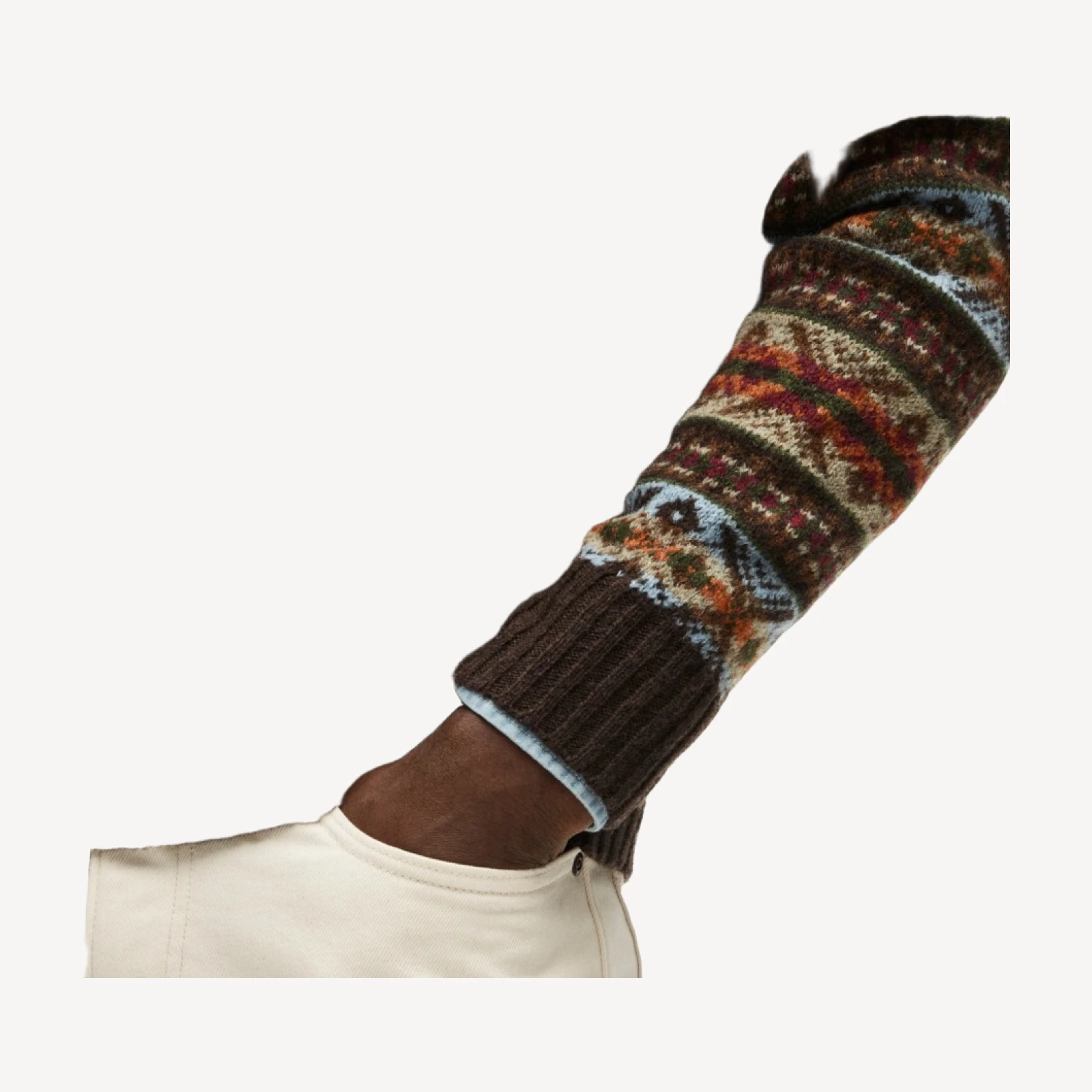 Fair Isle V-neck sweater in wool