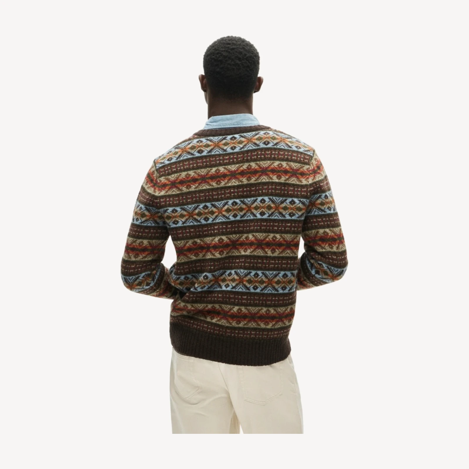 Fair Isle V-neck sweater in wool