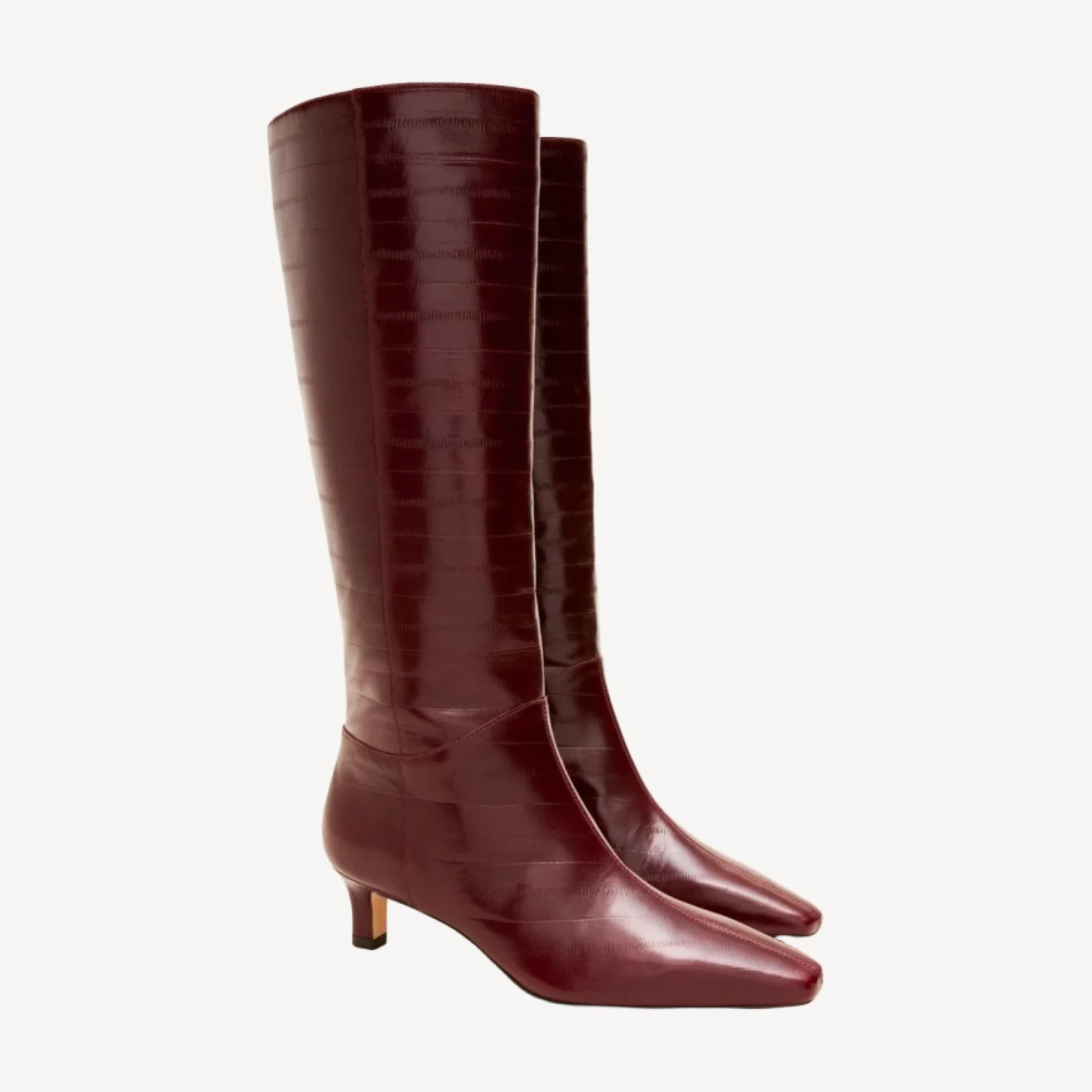 Sylvie knee-high boots in eel-embossed leather