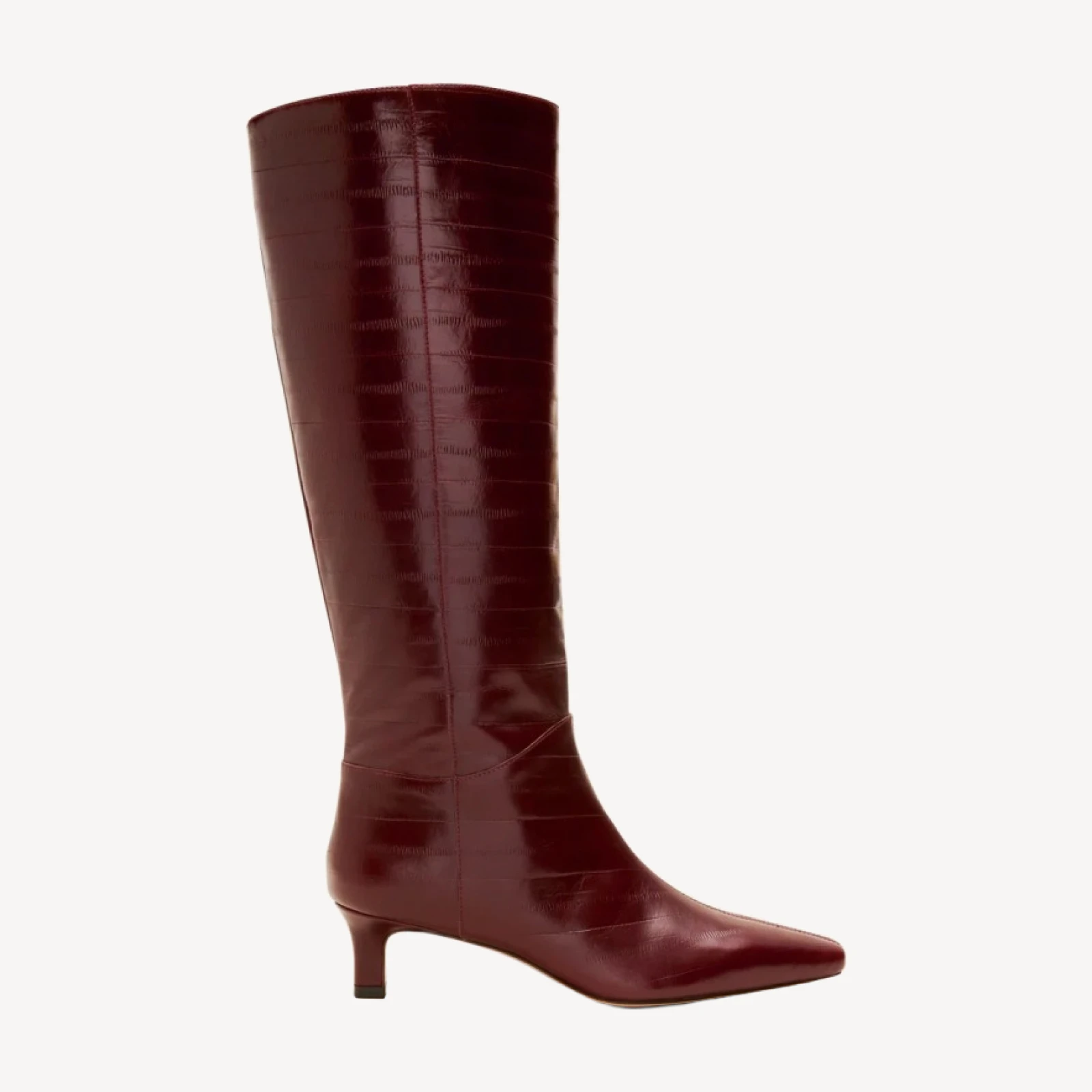 Sylvie knee-high boots in eel-embossed leather