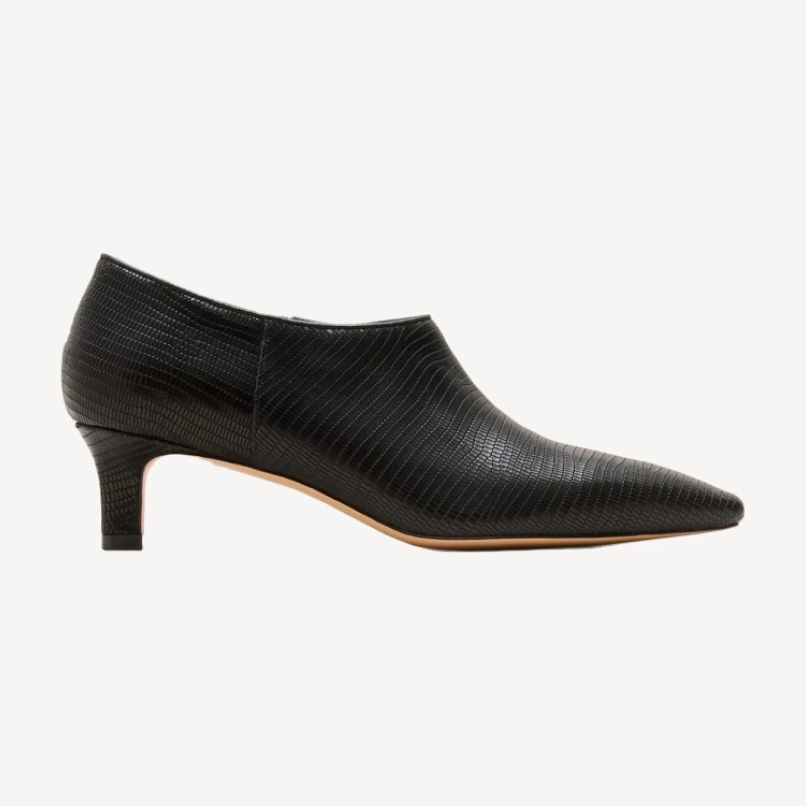 Sylvie low ankle boots in lizard-embossed leather