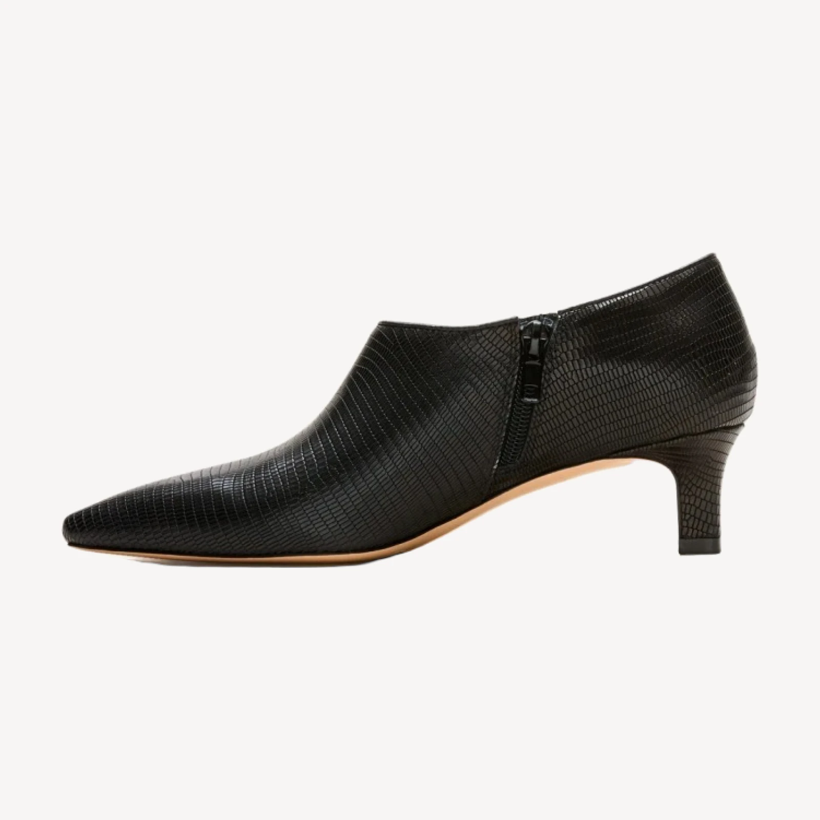 Sylvie low ankle boots in lizard-embossed leather