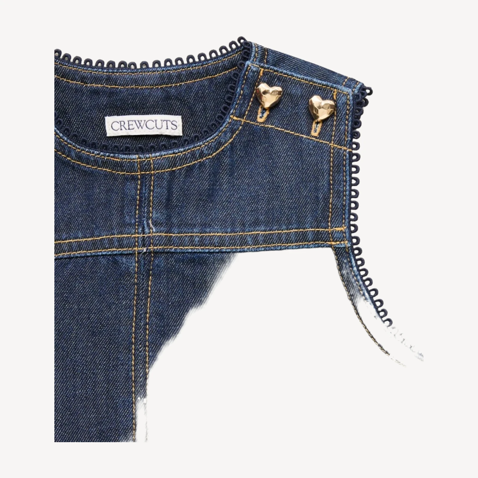 Girls' pinafore dress in drapey denim