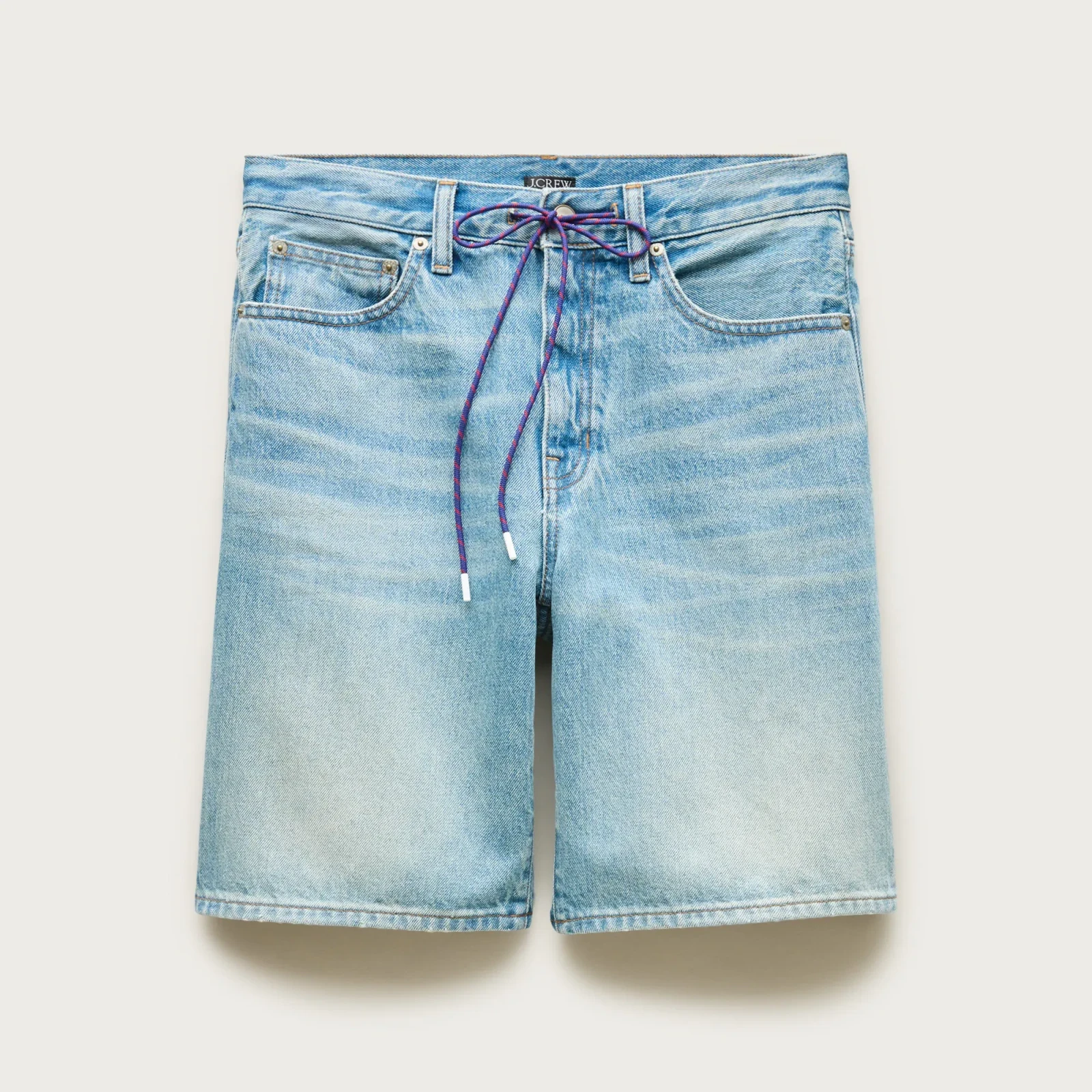 Denim bermuda short with paracord