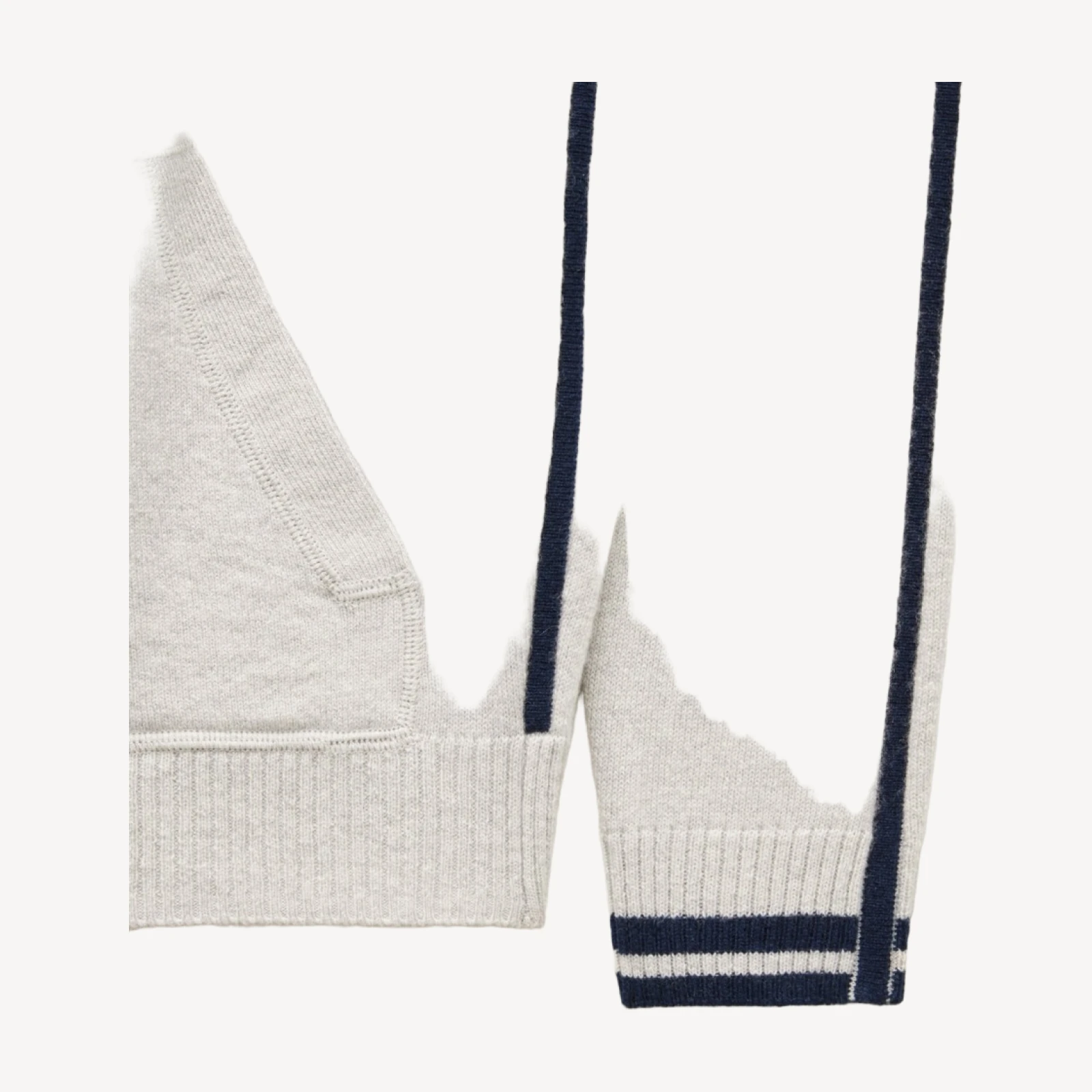 Cashmere full-zip hoodie with tipping