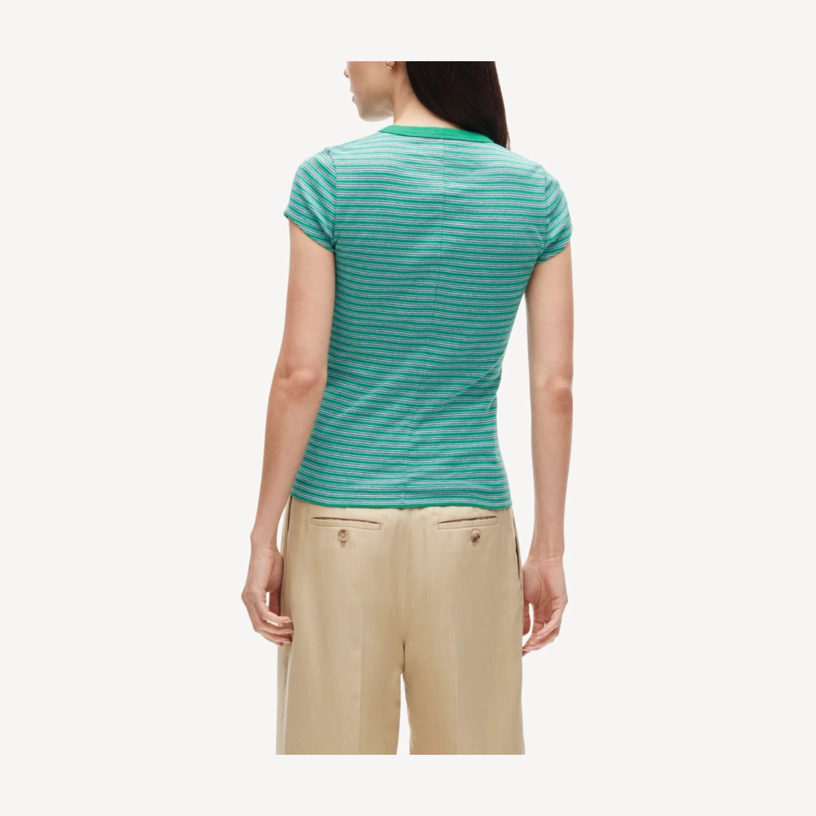 Perfect-fit crewneck T-shirt in stripe