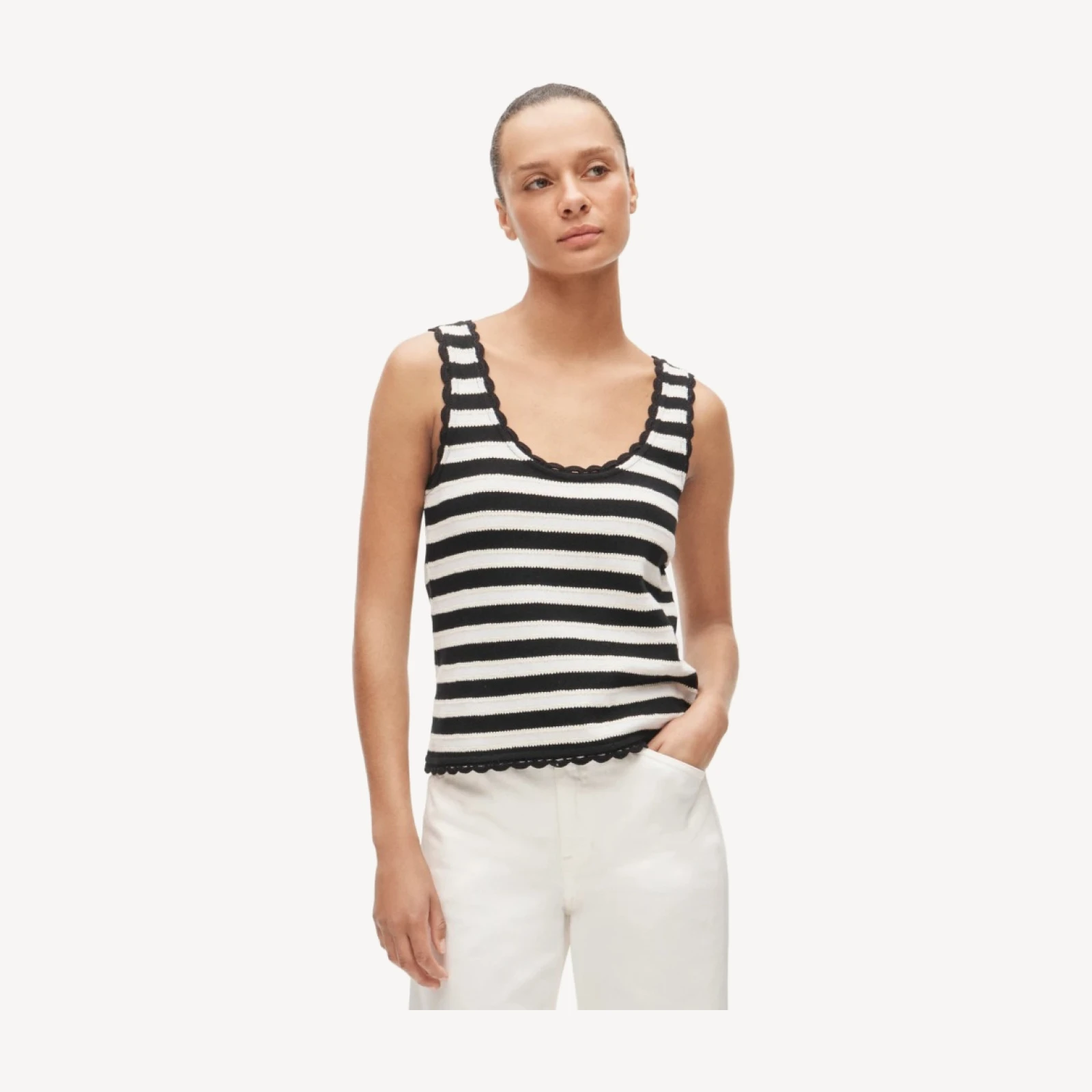 Jacquard-stripe tank top