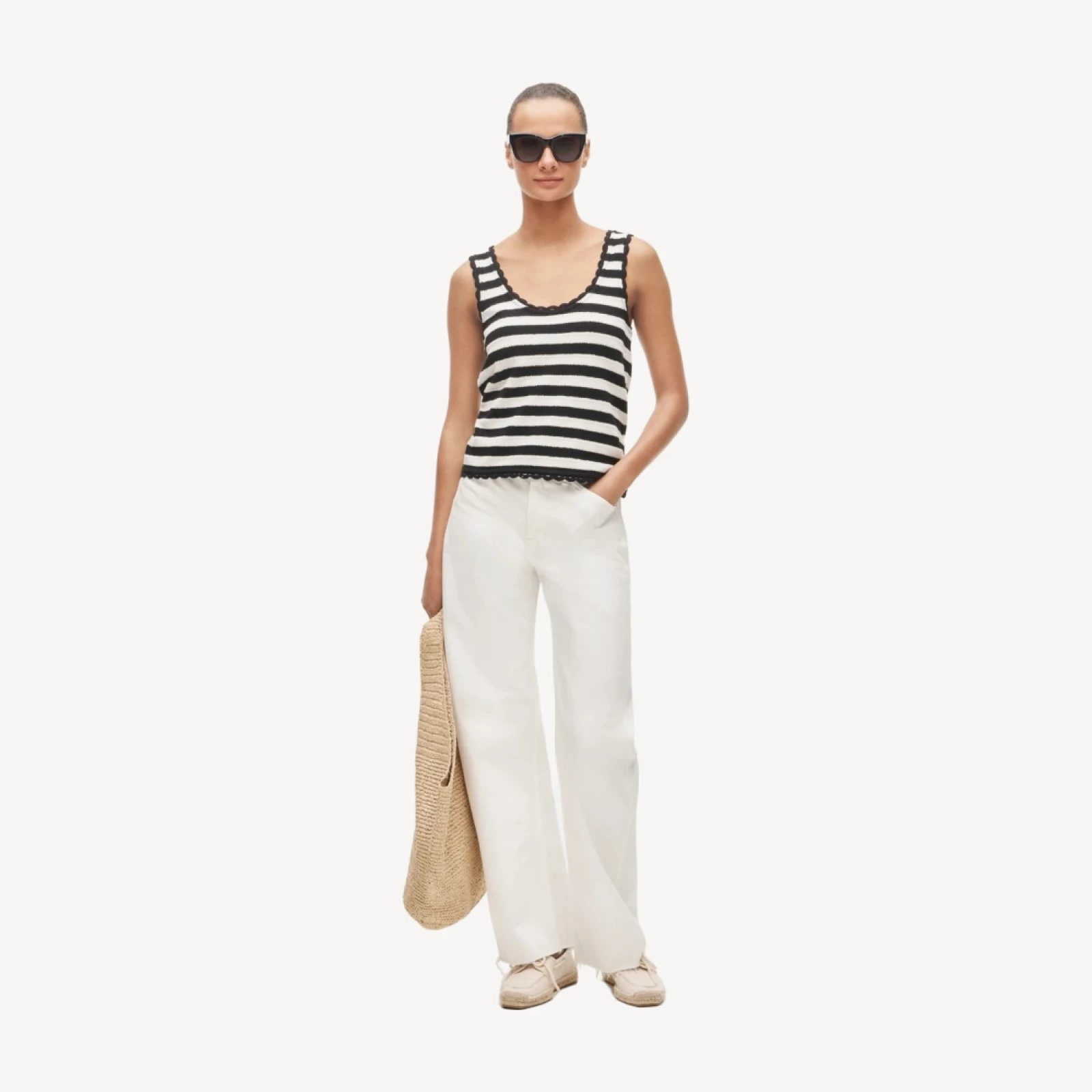 Jacquard-stripe tank top