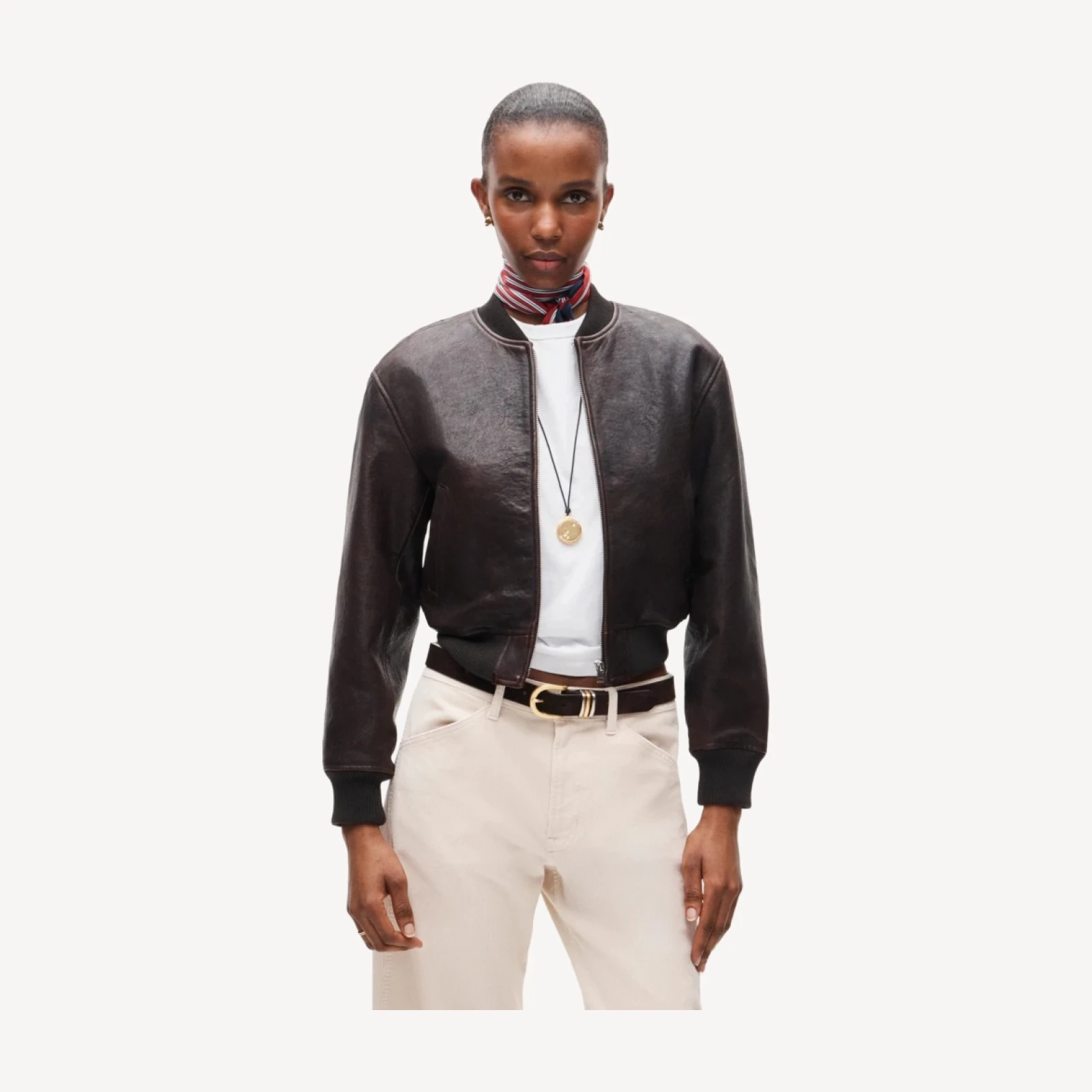 Collection leather bomber jacket