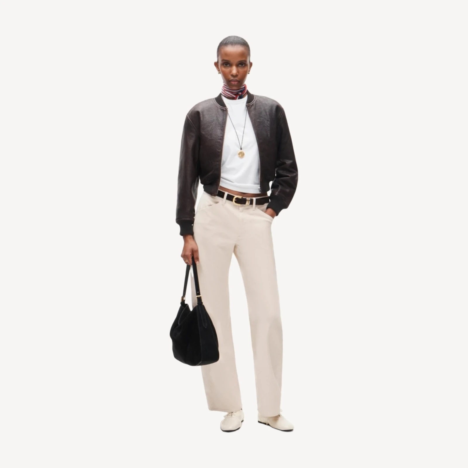 Collection leather bomber jacket