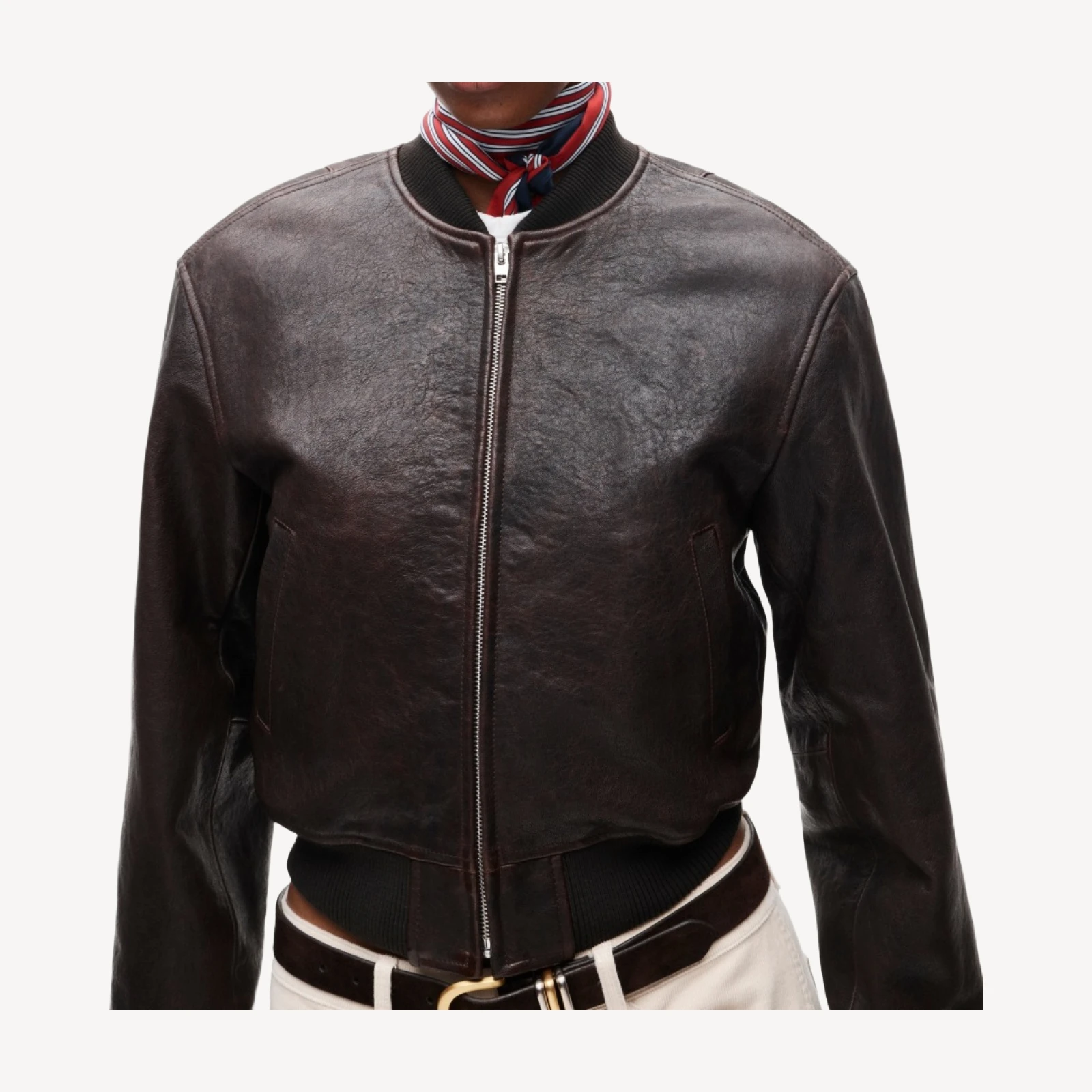 Collection leather bomber jacket