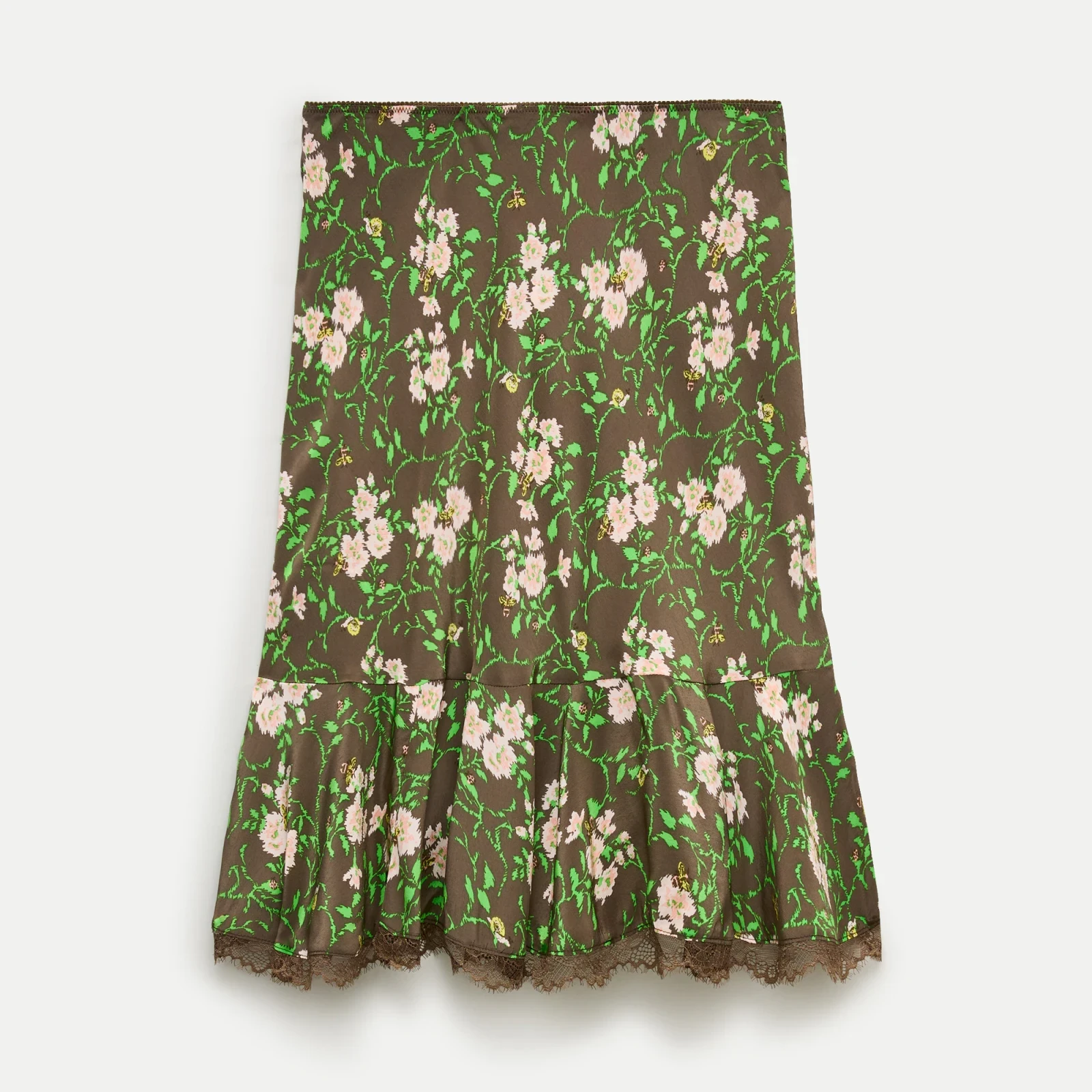 Slip skirt in honeybee floral print