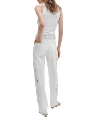 rag & bone Shea High Rise Straight Leg Jeans in White Floral