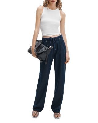 rag & bone Phoebe High Rise Drawstring Wide Leg Jeans in Dusk Rinse