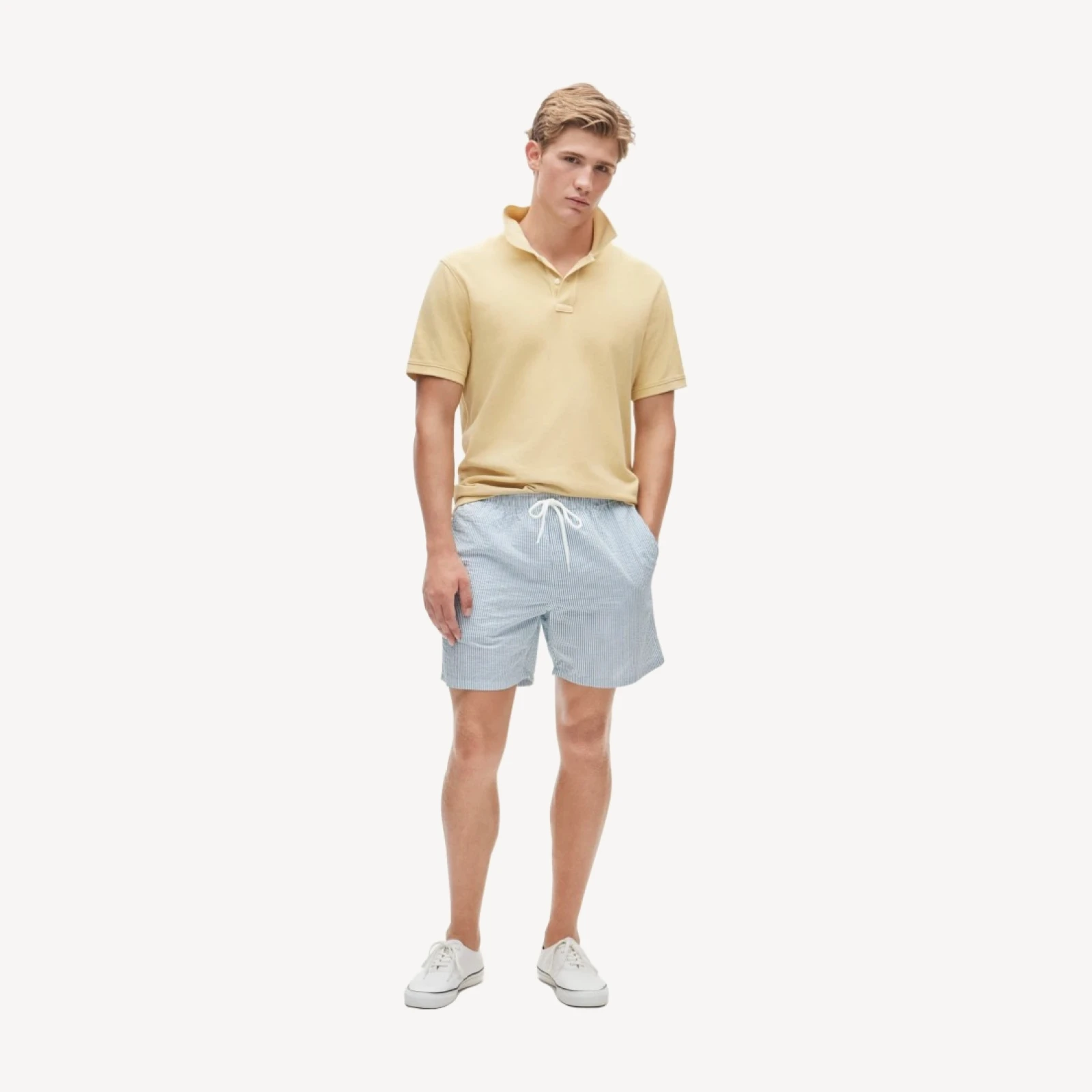 6'' swim trunk in seersucker