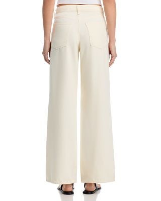 rag & bone Andi Featherweight Wide Leg Ankle Jeans in Ecru