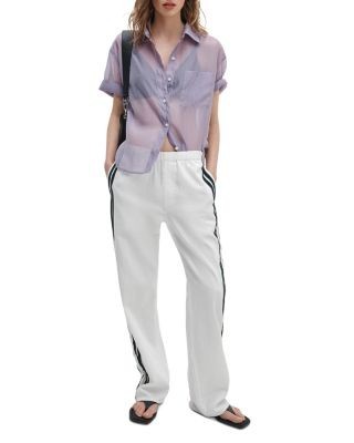 rag & bone Featherweight Logan Pull On High Rise Pants in White Sport