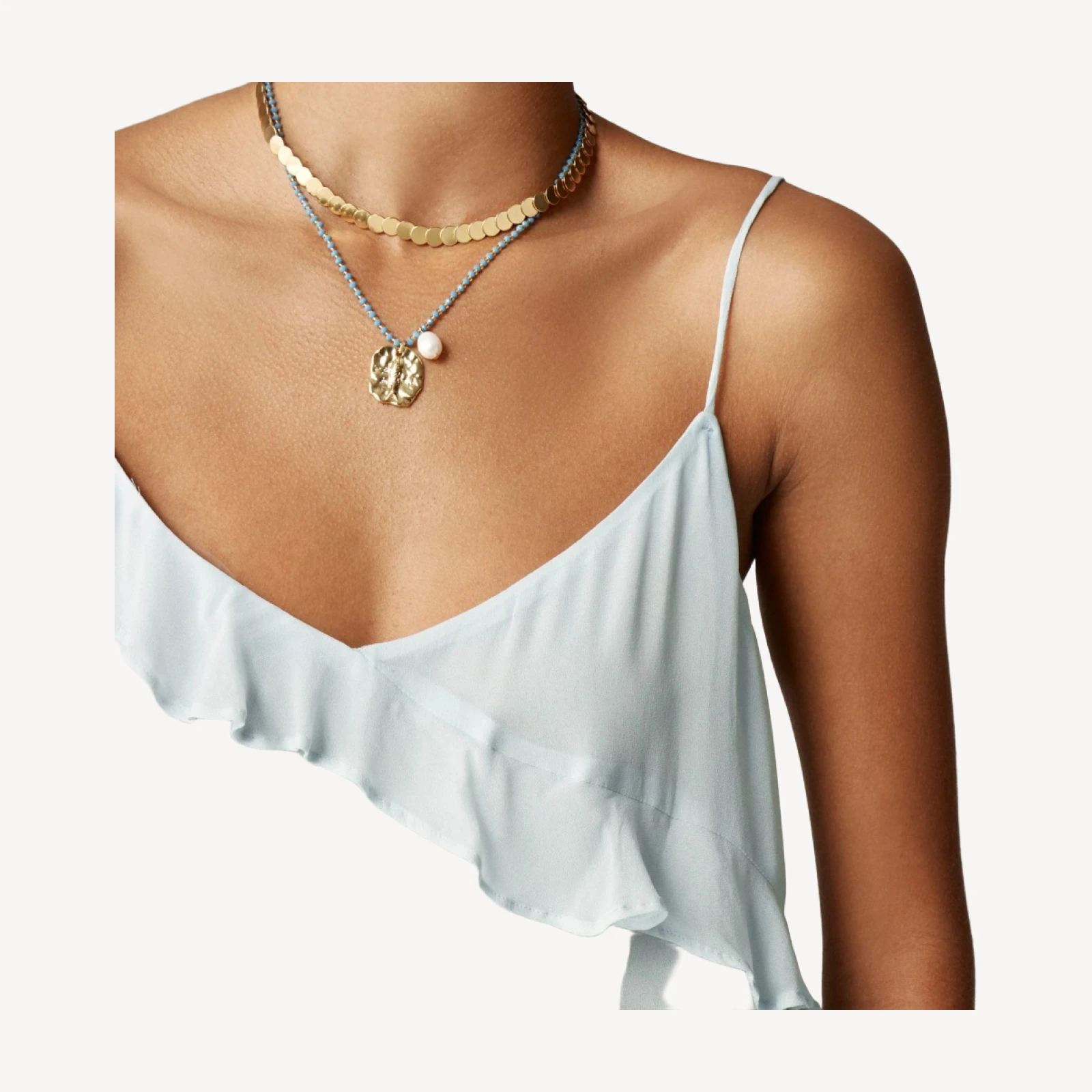 Drapey ruffle camisole in chiffon