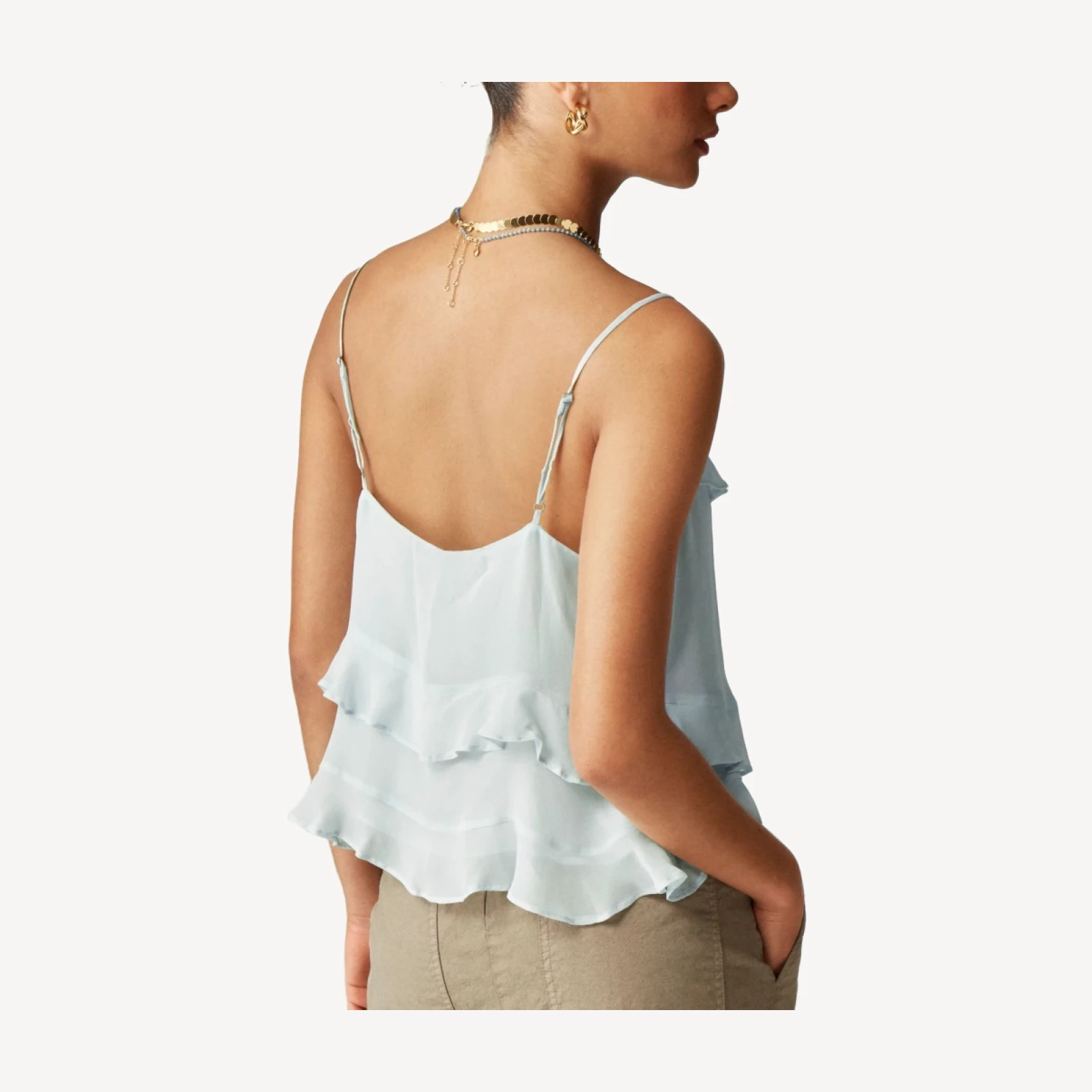 Drapey ruffle camisole in chiffon