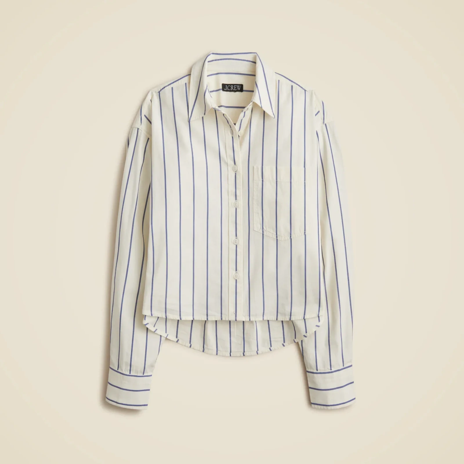 Étienne cropped button-up shirt in stripe