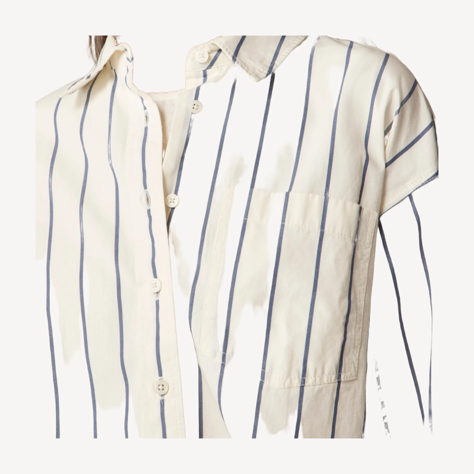 Étienne cropped button-up shirt in stripe