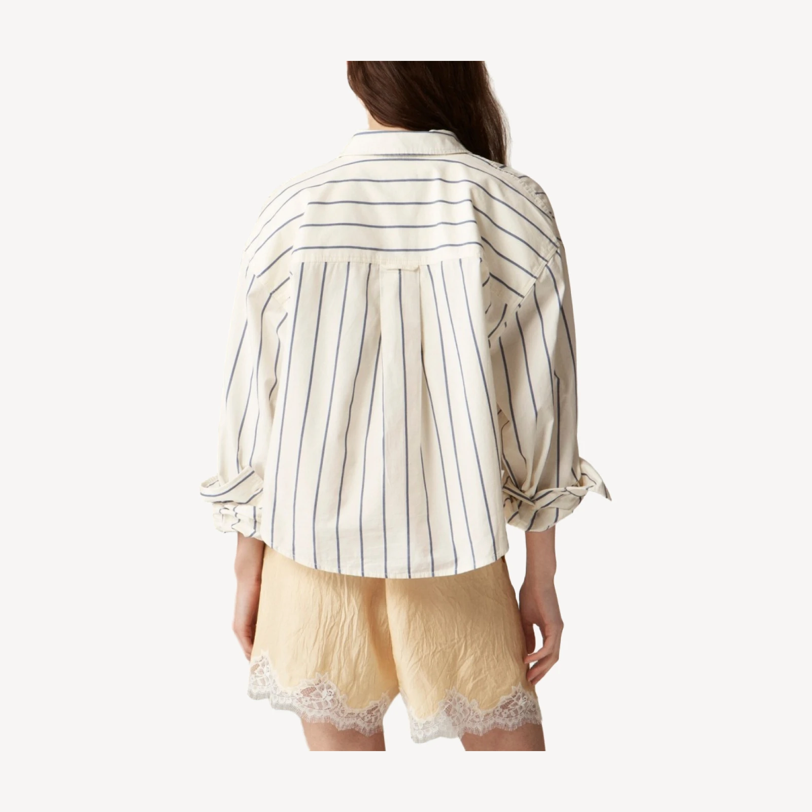 Étienne cropped button-up shirt in stripe
