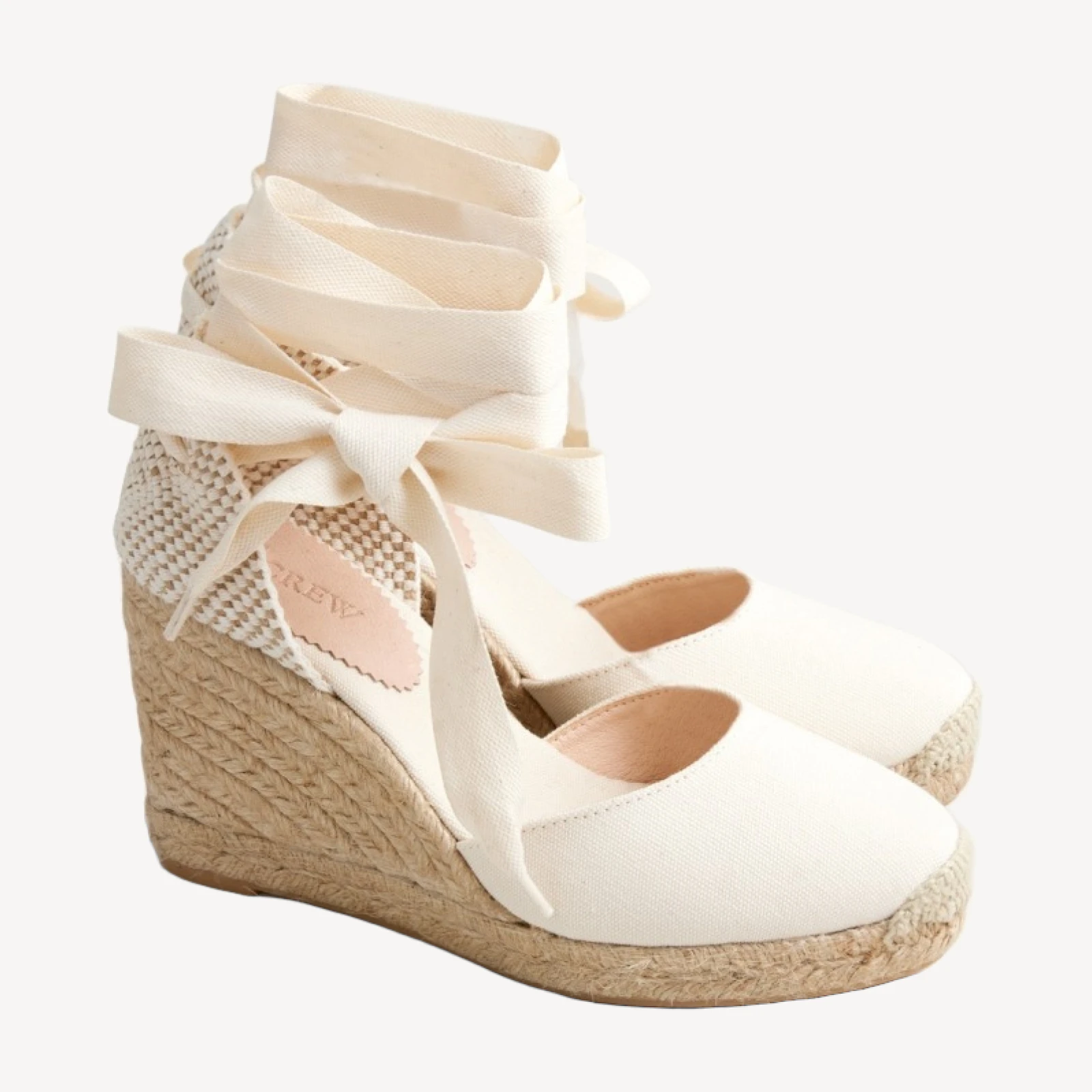 Made-in-Spain lace-up high-heel espadrilles