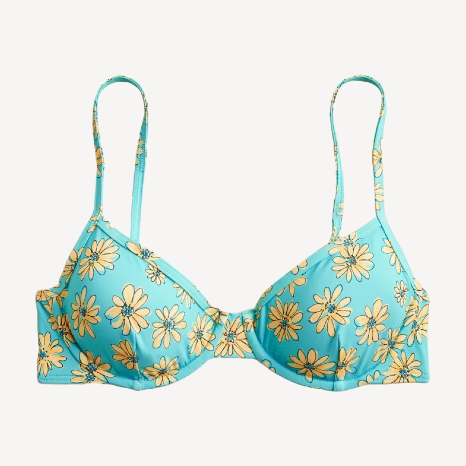 1993 underwire bikini top in retro daisy print