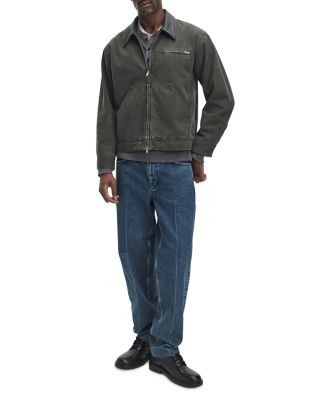 rag & bone Leather Collar Cotton Denim Workwear Jacket
